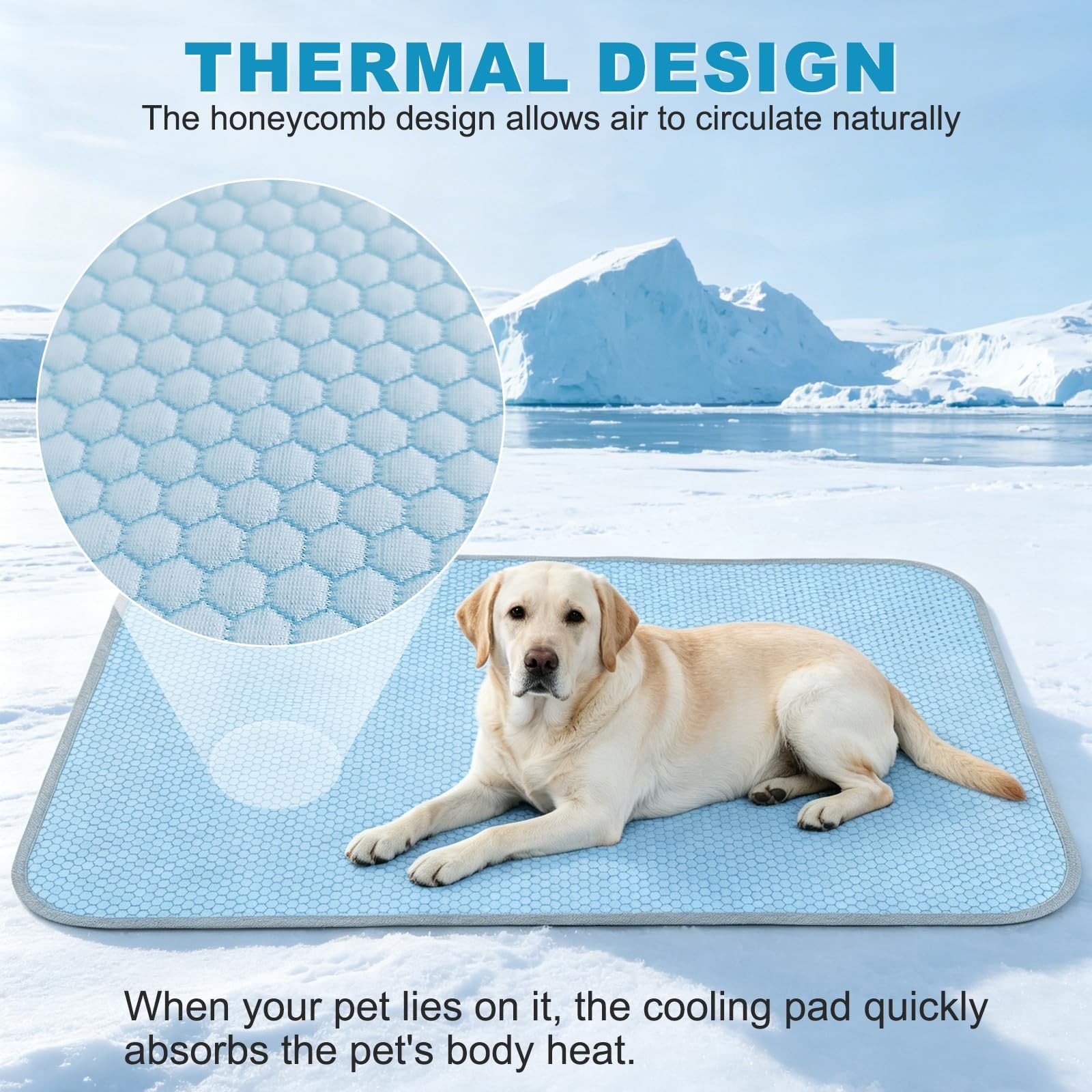 GOLOPET Large Dog Cooling Mat Ice Crystal Heat Dissipation,36x24in | Ice Crys…