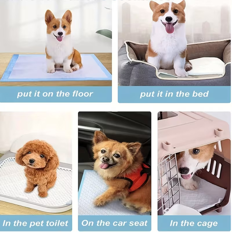 100pcs 23.6×23.6″ & 100pcs 34×28″ Dog Pee Pads,For Dogs, Cats, Rabbits Pets