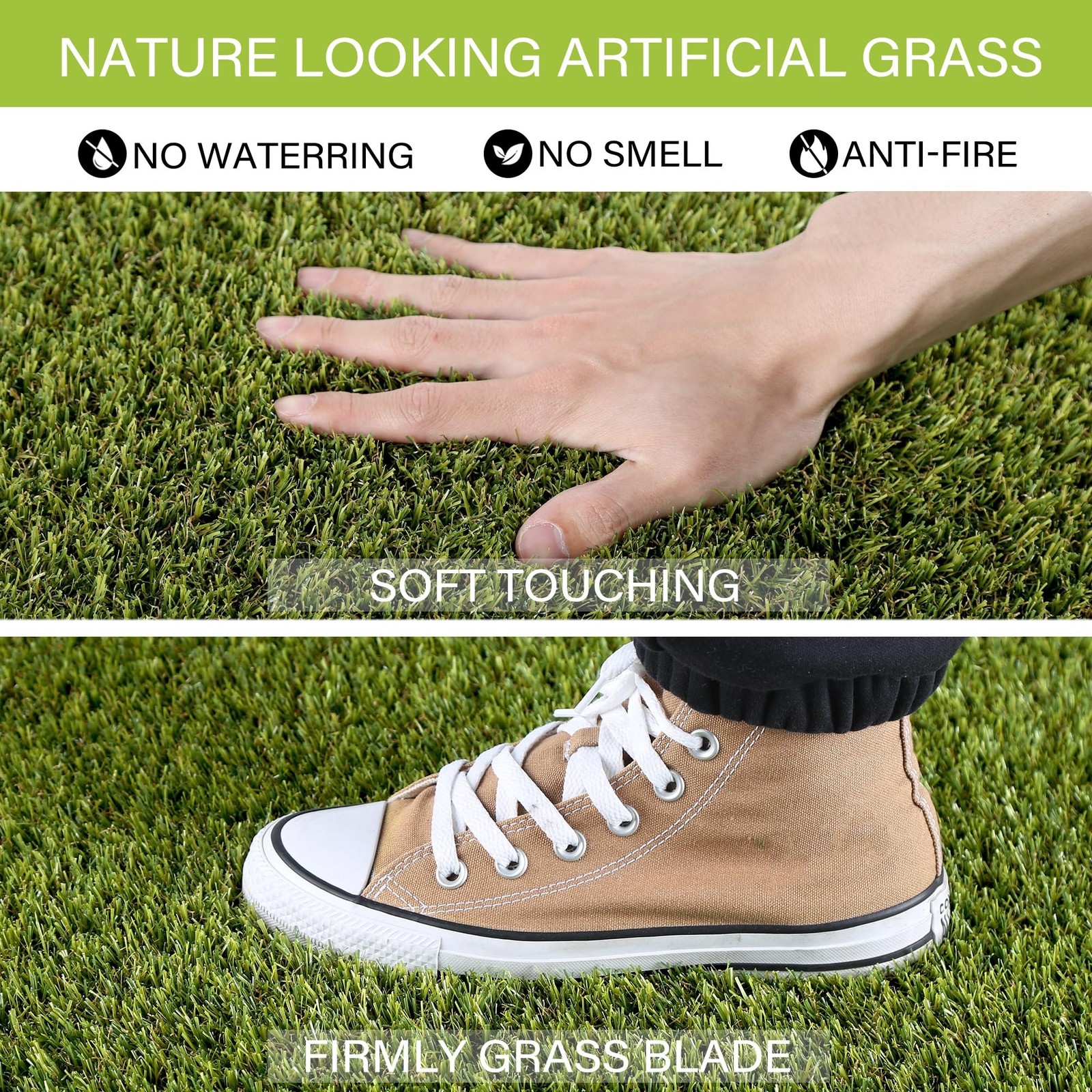 SUNTURF Dog Grass Pads 5 x 8 FT 0.8 Inch High Pile Artificial Grass Green