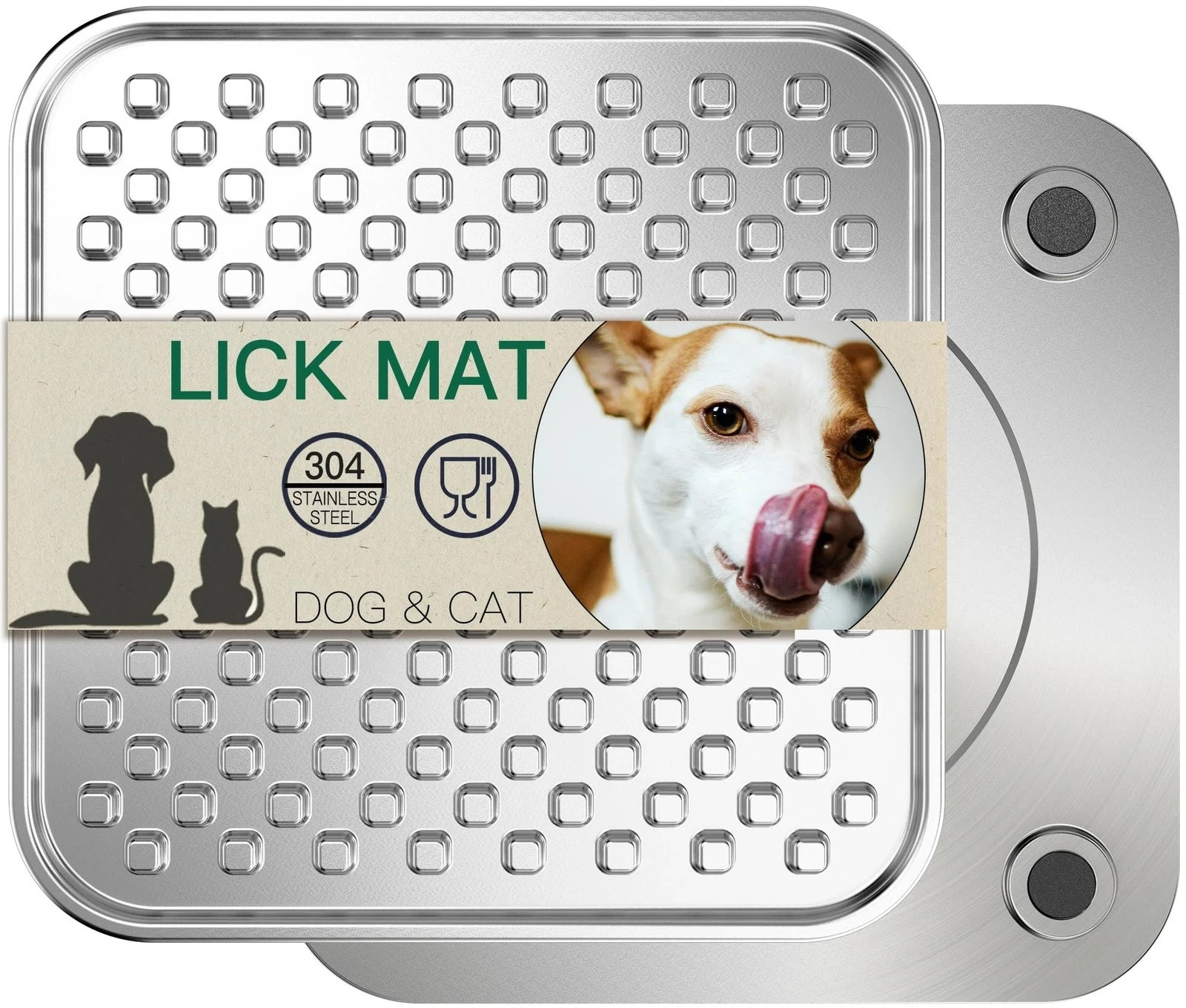 Stainless Steel Large Lick Mat for Dogs & Cats, Chew-Proof Slow Feeder, Anxie…