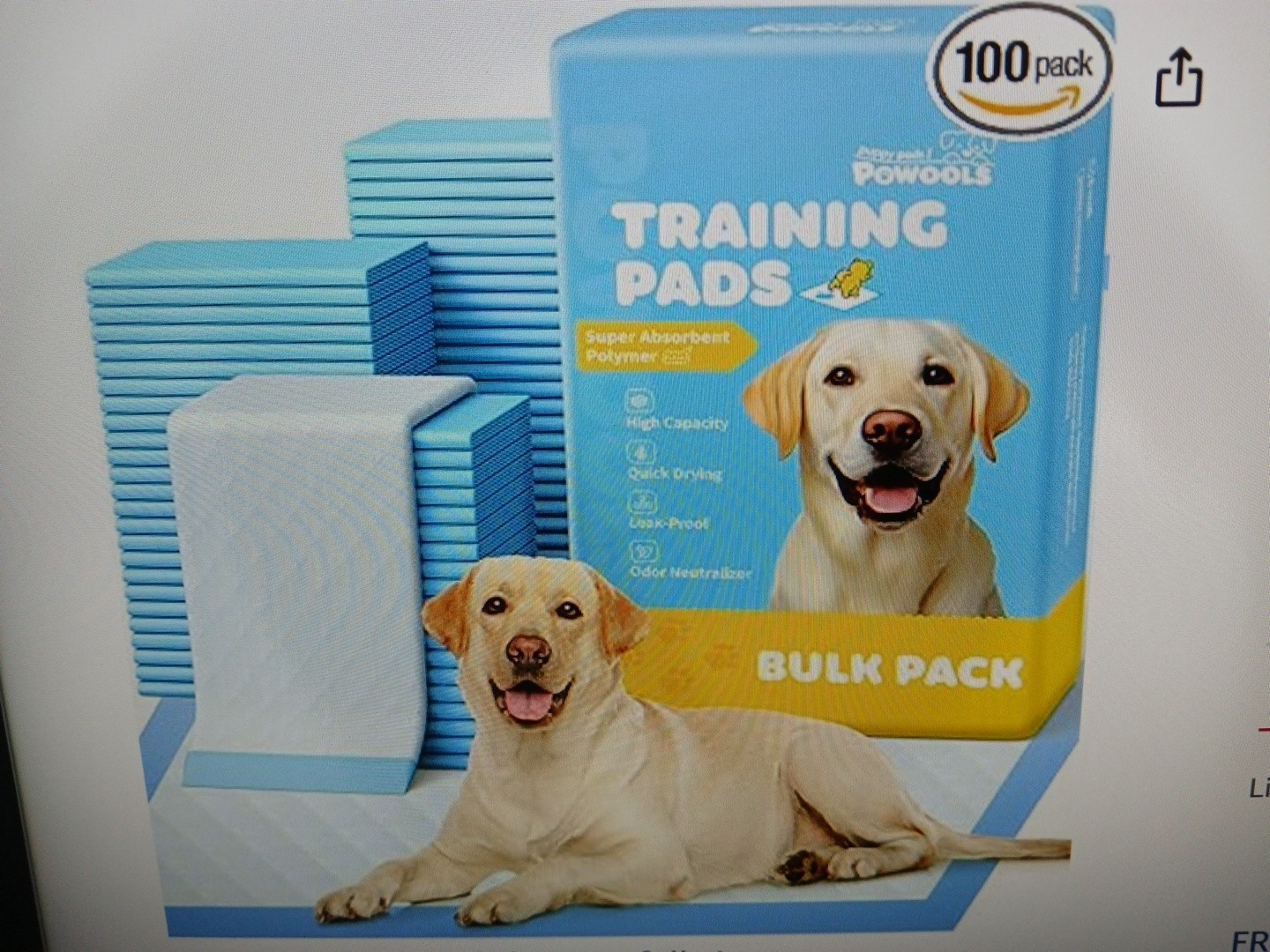 X-LARGE 100 PACK PUPPY PADS -34″ x 28″