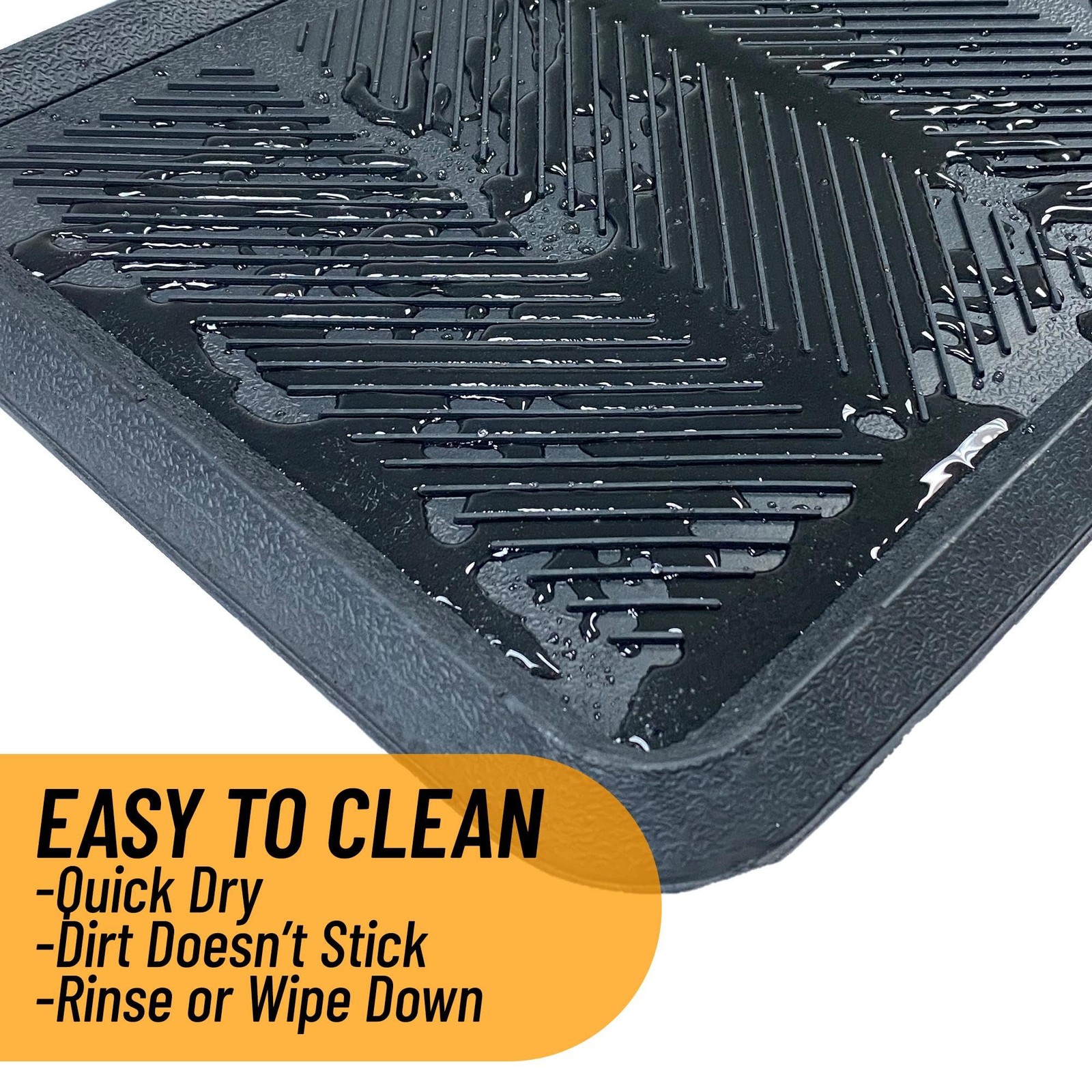 16×32 Indoor Outdoor Rubber Boot Tray Non Slip Entryway Garage Patio Mat Black
