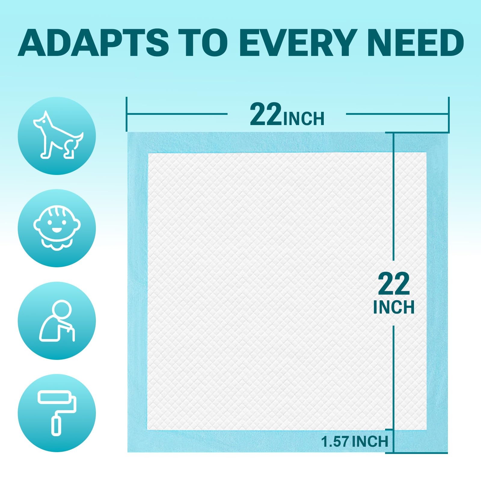 Clean Spaces 100 Count Super Absorbency Puppy Pads 22″x 22″, Leakproof Quick …