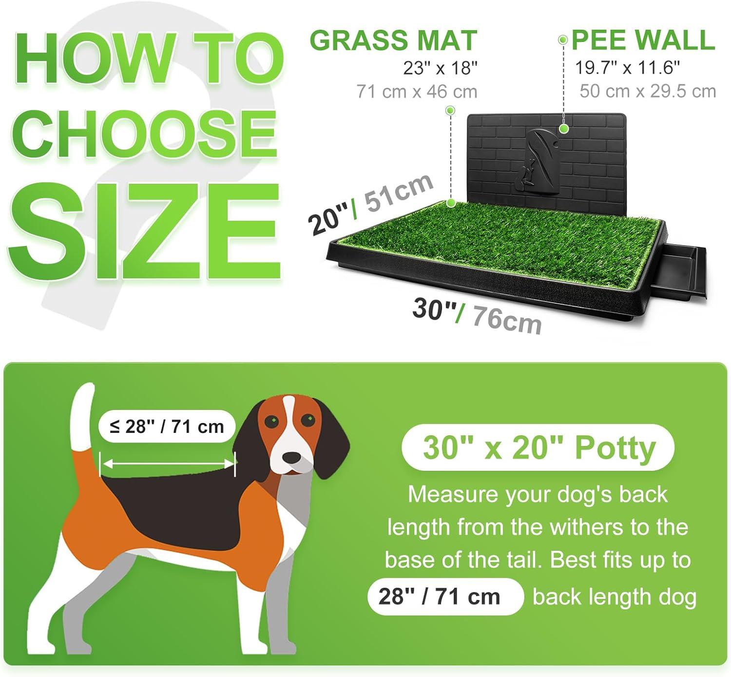 Dog Grass Pad with Tray Large, Puppy Turf Potty Reusable Training Pads with Pee