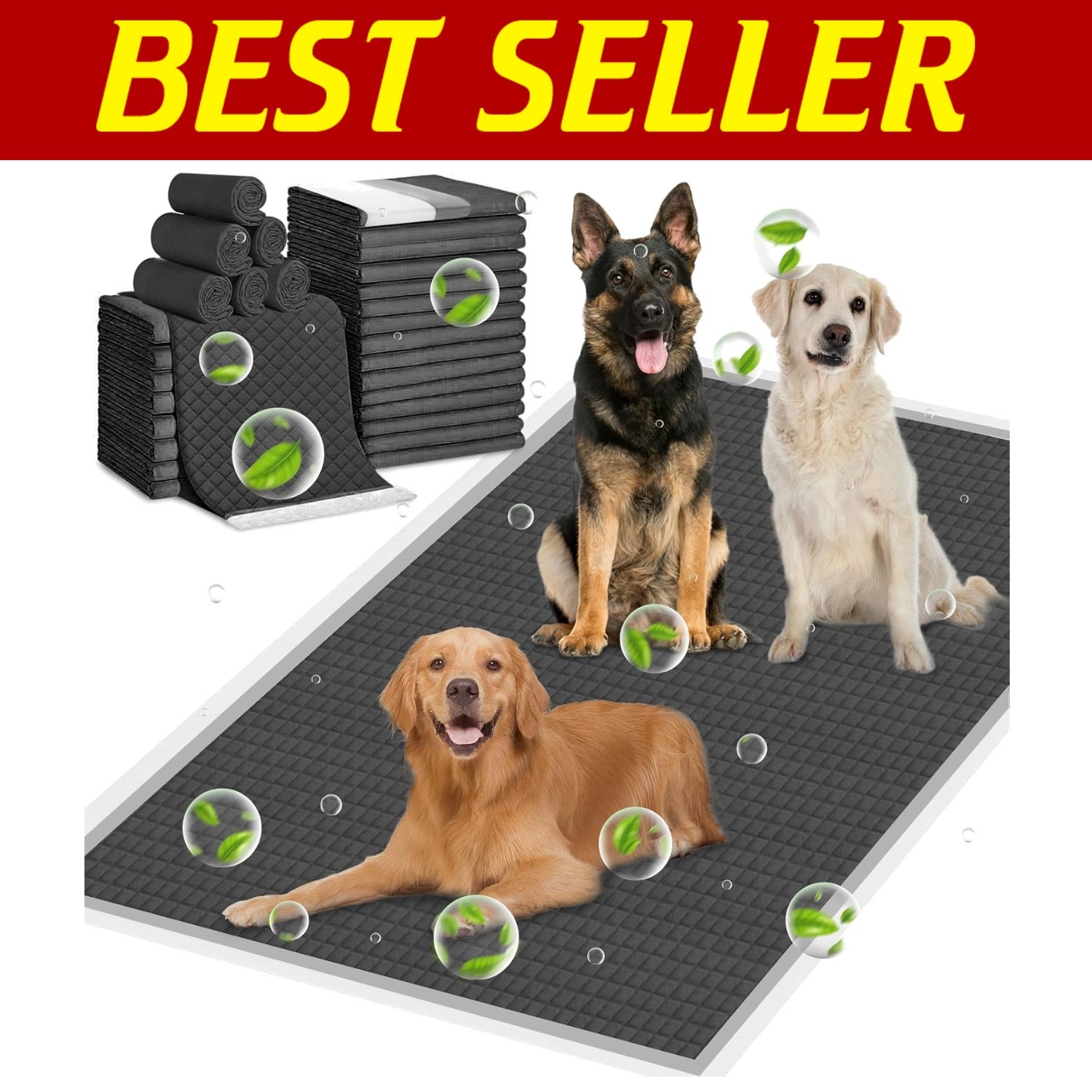 XXXL Extra Large 36″x48″ Odor-Control Super Absorbent Dog Pee Pads – 30 Pcs