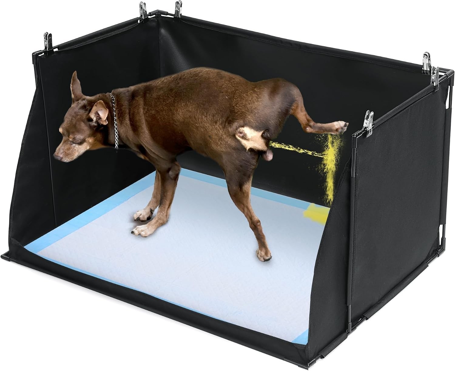 Elegant Indoor Dog Potty with Elevated Sides – 33.8″ L x 28″ W for Large Breeds
