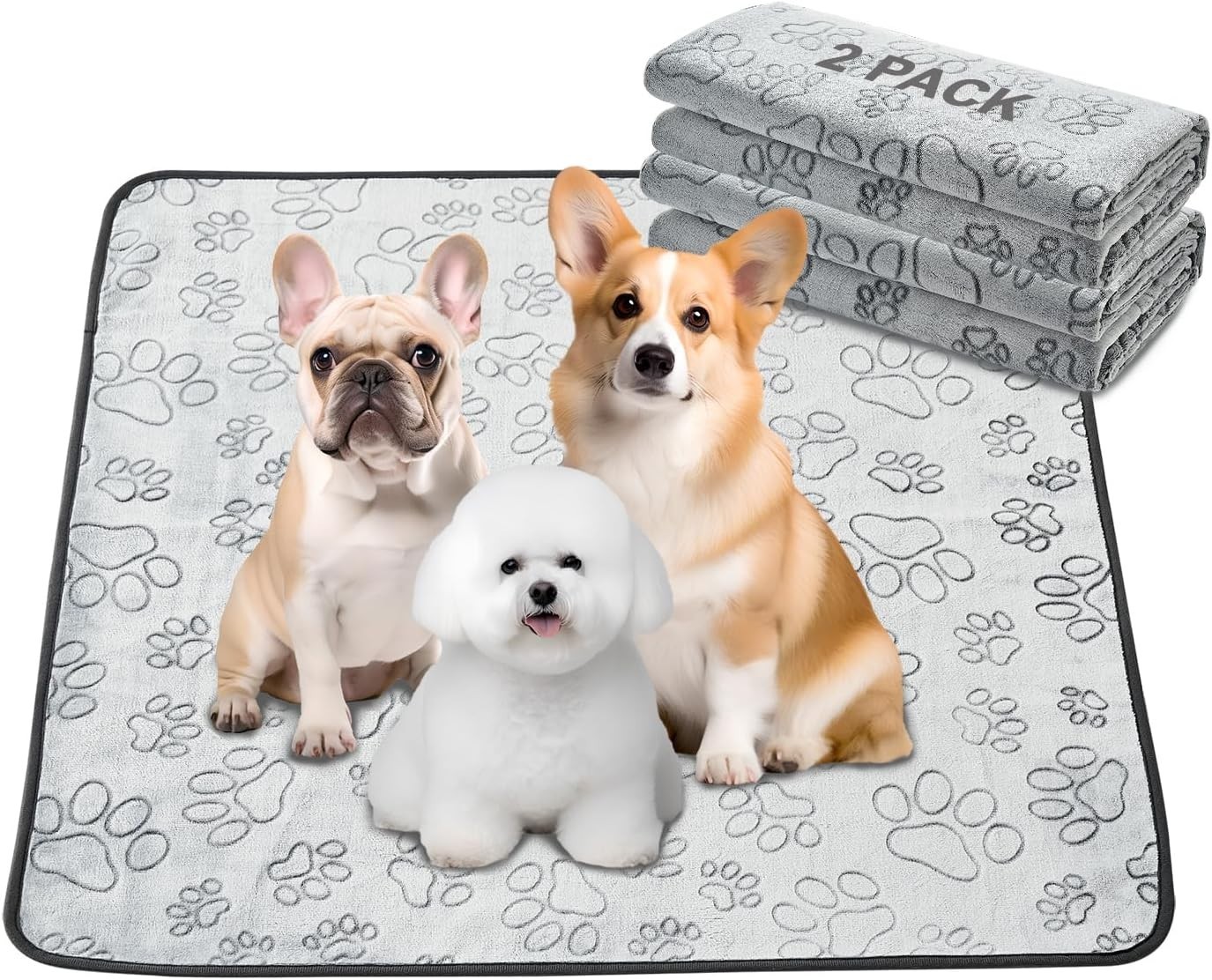 Eco-Friendly Washable Puppy Pads, 36×41, Waterproof & Leakproof – 2 Pack