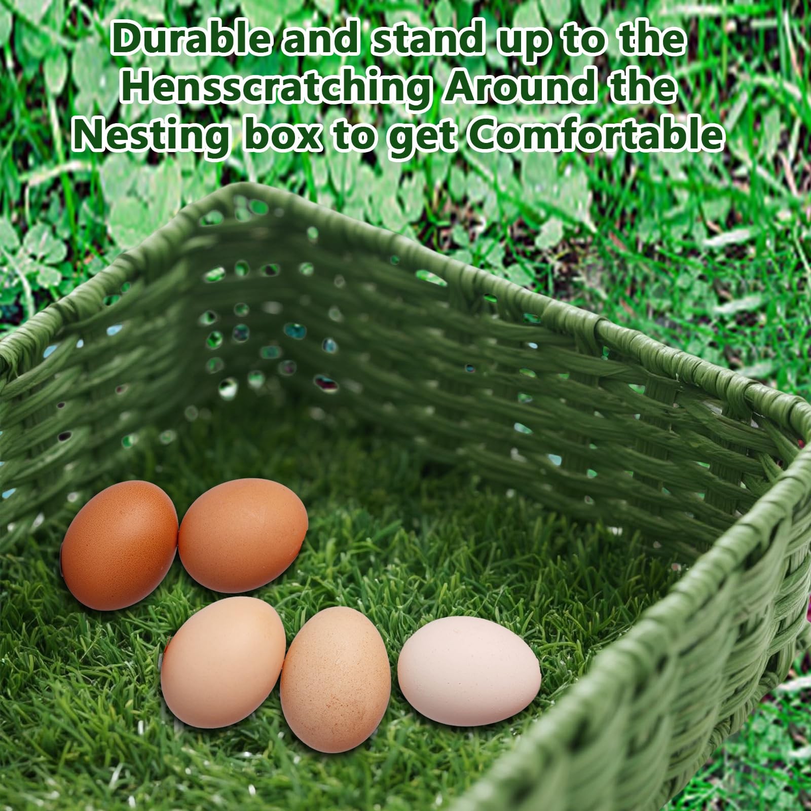 Chicken Nesting Box Pads , Washable Artificial Grass Nesting Mats Cuttable