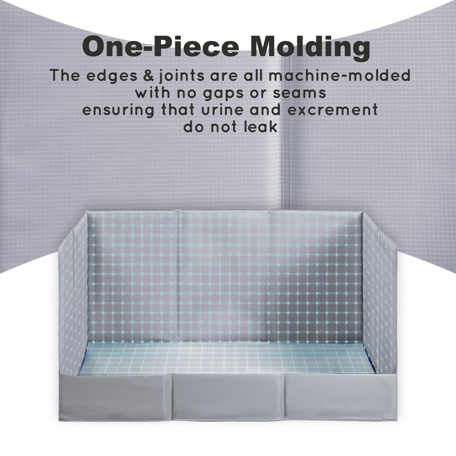 HQ4US 4LEGS Dog Grass Pad with Tray Foldable Dog Litter Box High Walls, Odor …