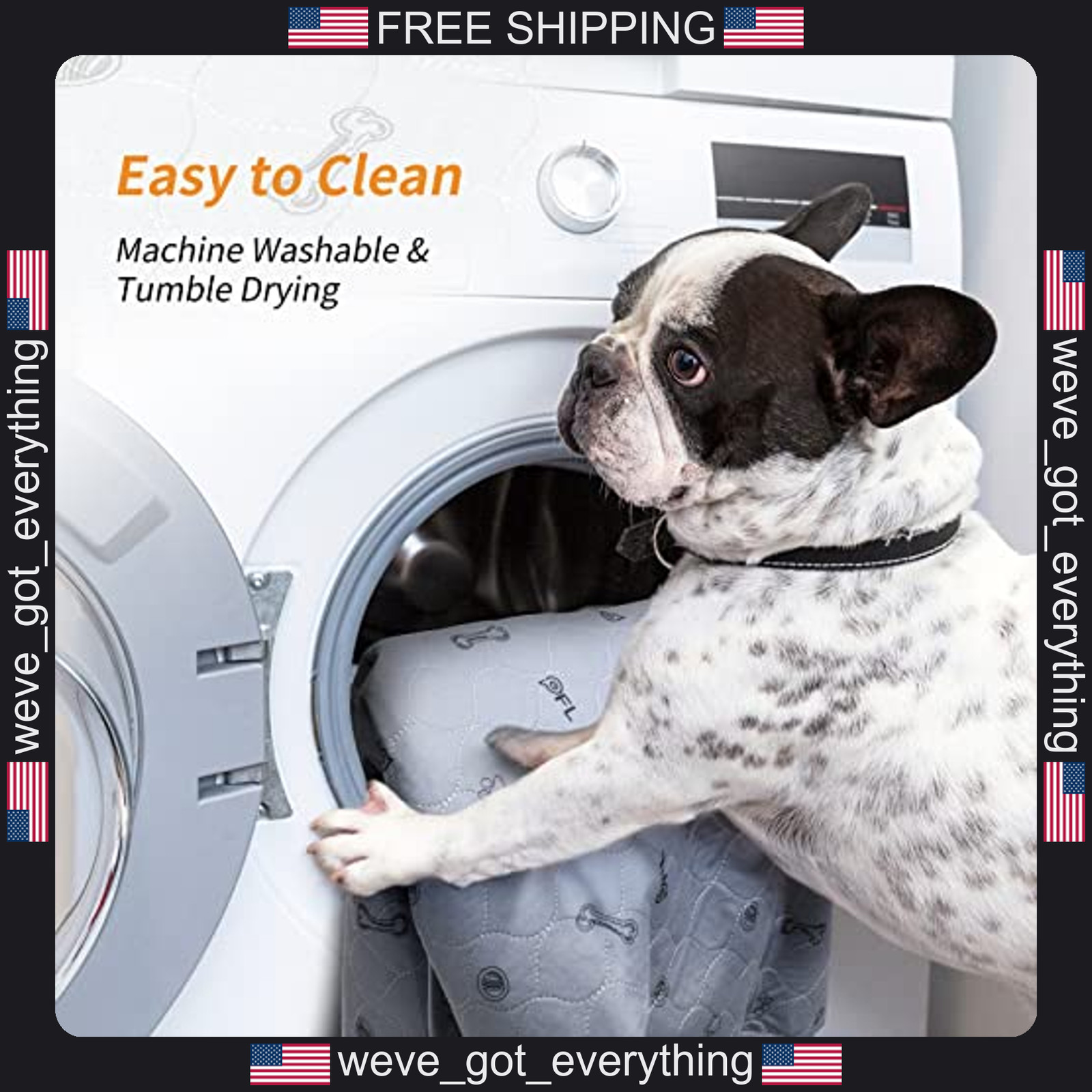 2 Pack Washable Dog Pee Pads 18×24 Inches Reusable Leakproof