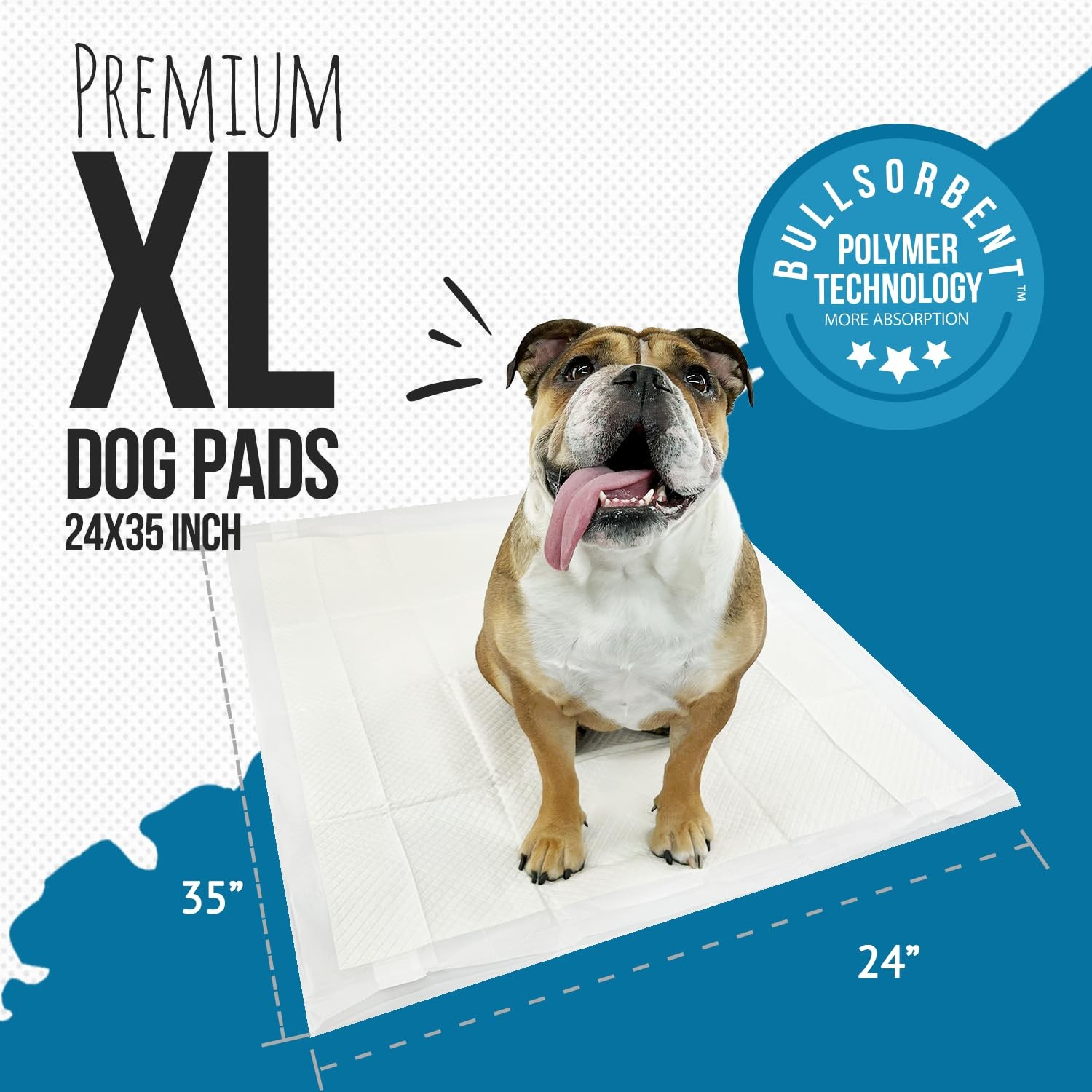 Bulldogology Puppy Pee Pads XL with Adhesive Sticky Tape – Extra Large Dog Train