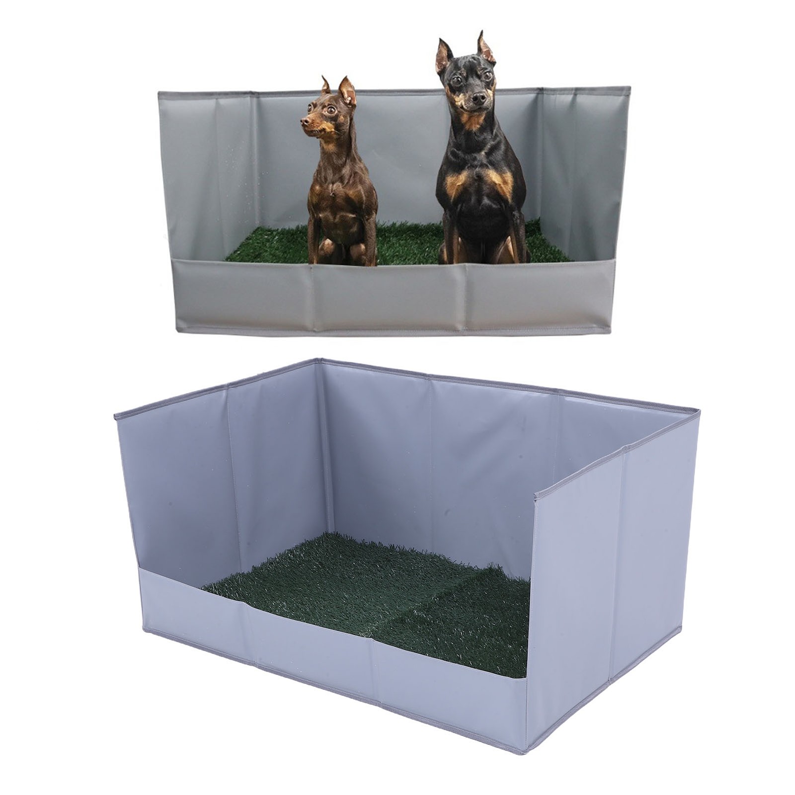 Dog Grass Pad With Tray Easy Cleaning Artificial Grass Foldable Dog Litter ZCFA