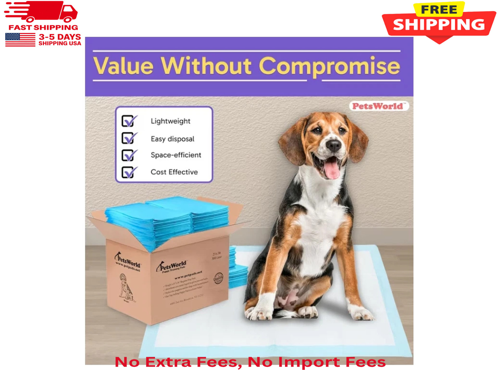 300 Count Puppy Pads for Small Pets, 23 in x 36 in, Leak-Proof, Value New