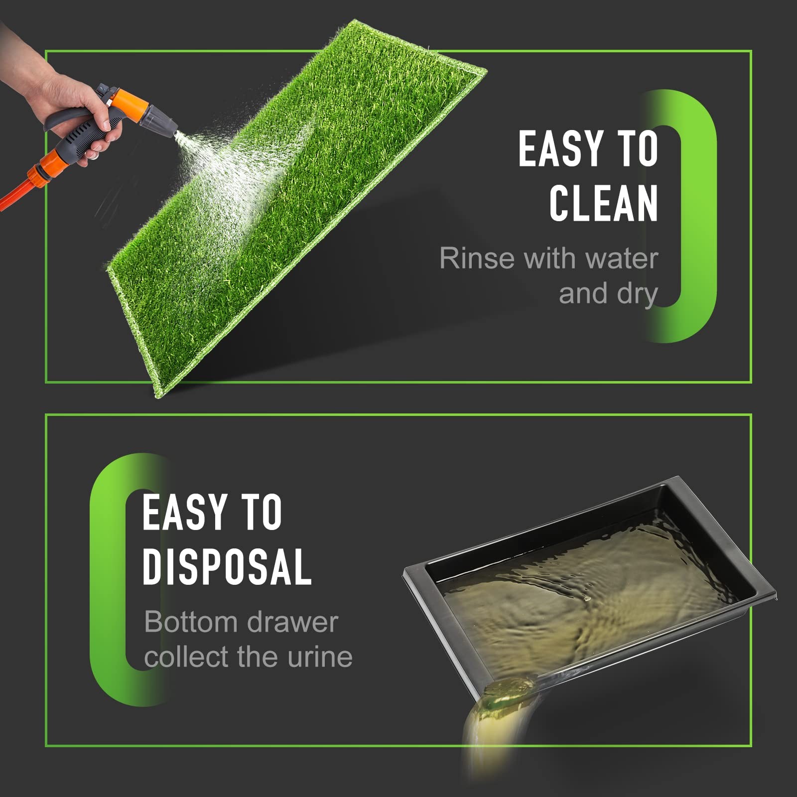 Hompet Dog Potty with Tray Large 30”x20”, 2 Artificial Grass Patch for Indo…