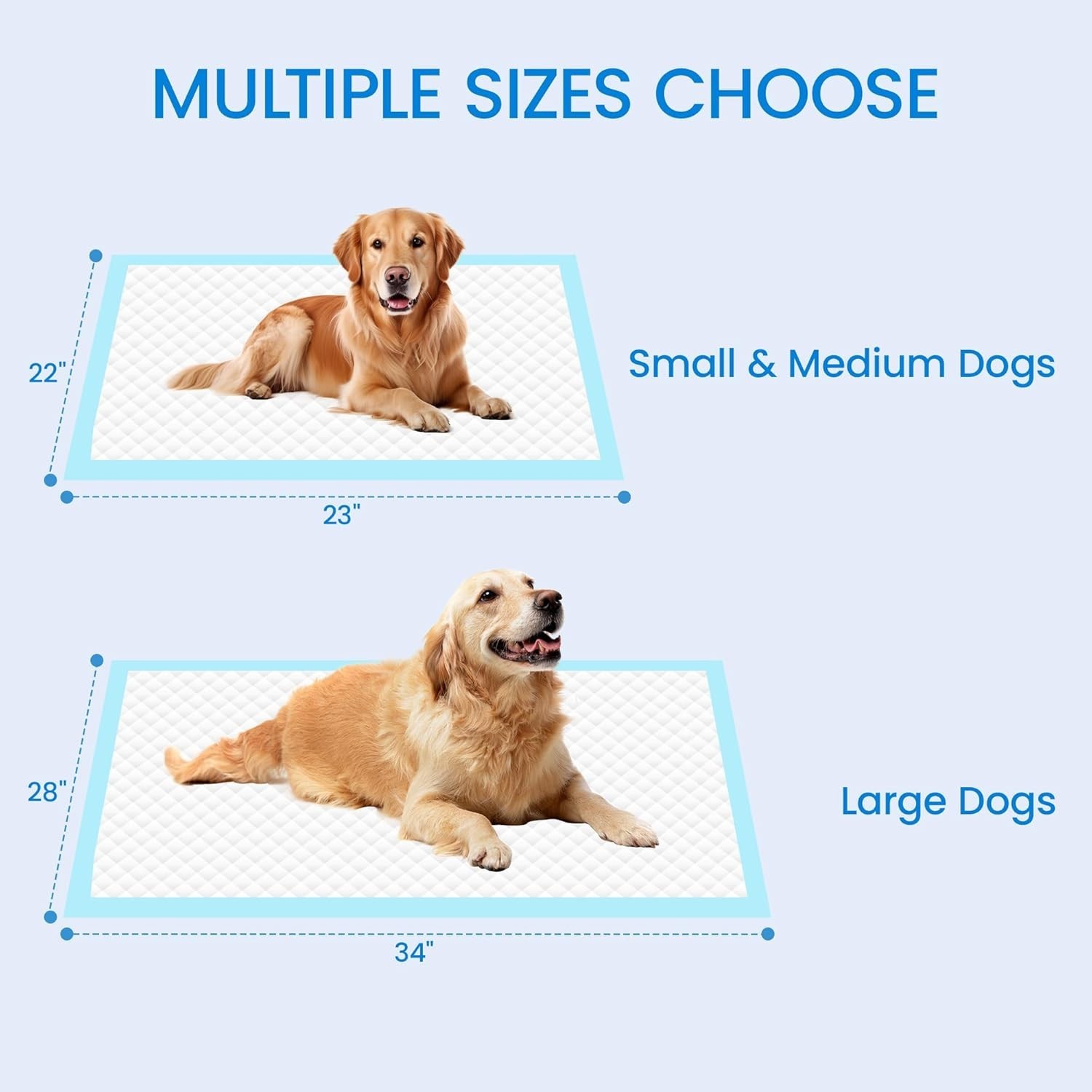 28″x34″ Dog Pee Pads Extra Large, Super Absorbent Leakproof Quick Drying Pee …