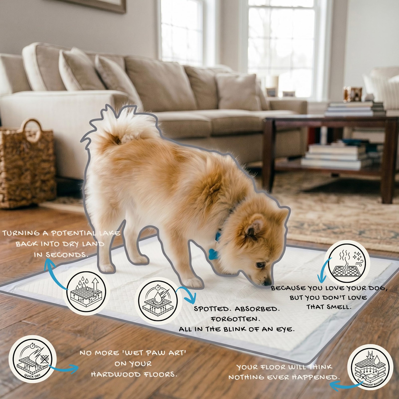 Elephant Pads Quick-Drying & Super Absorbent Precious Puppy Pads, Leak-Proof …