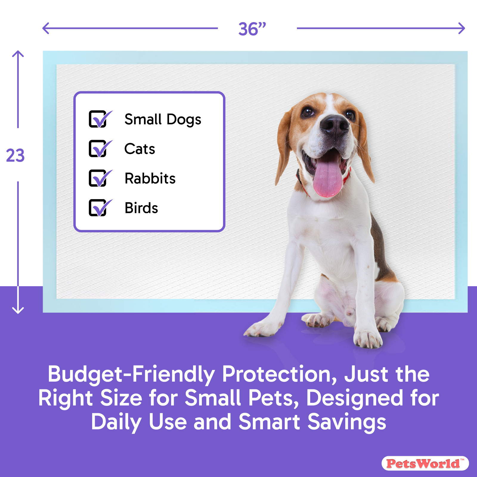 PETSWORLD Economy Best Value Training & Potty Pads (23×36 inch)