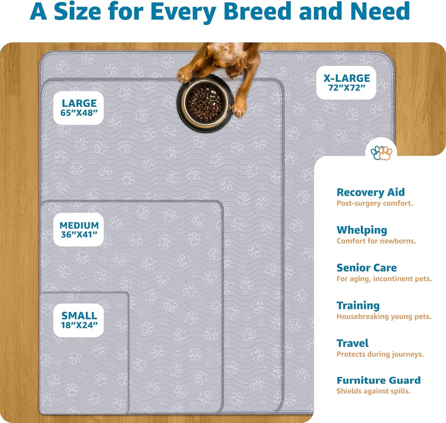Medium 36″x41″ Reusable Pee Pad – Maximum Absorbency for Pet Training & Whelping