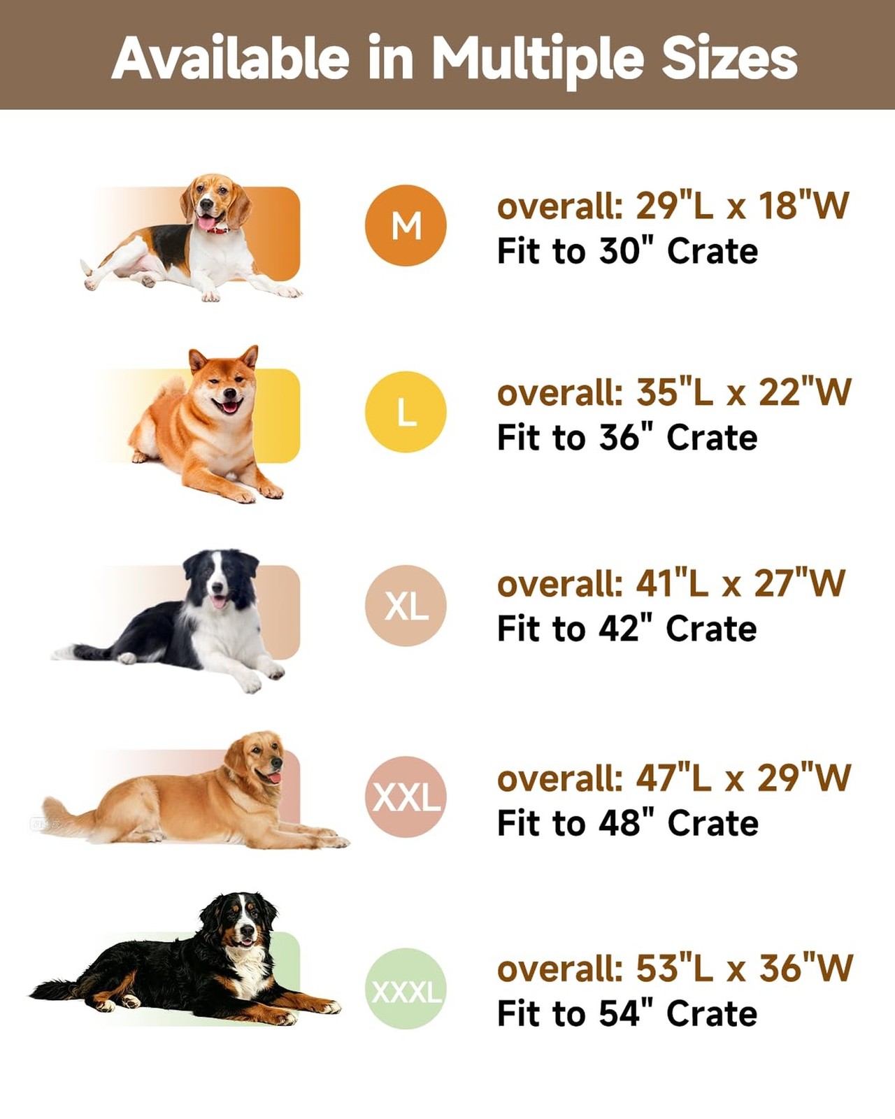 XL Dog Bed for Crate High Resilience Foam Crate Pad Mat for Large Dogs Washab…