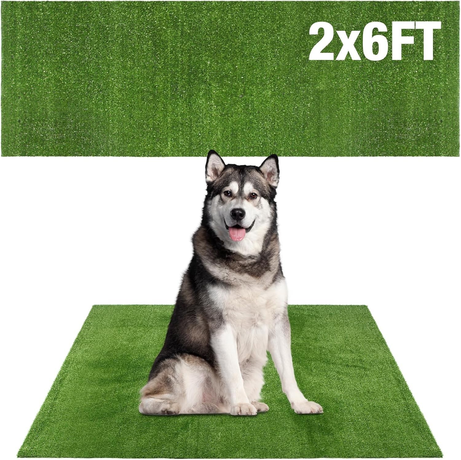 Grass Pad for Dog Large Size – 2Ftx6Ft, Dog Potty Training Turf, Indoor Outdoor