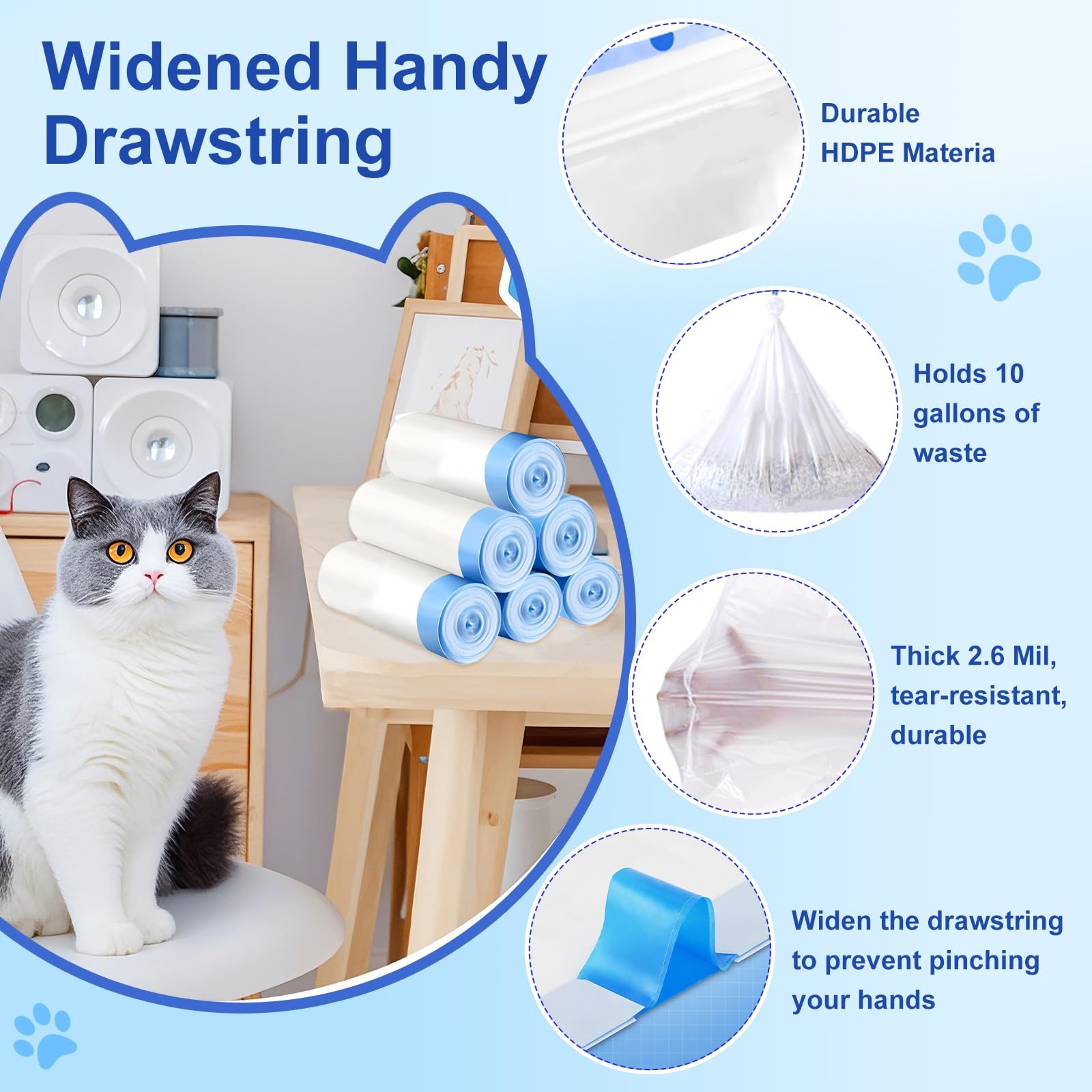 Thicken Cat Litter Bags 120 Pack, cat litter box liners, Leakproof Poop Bags …