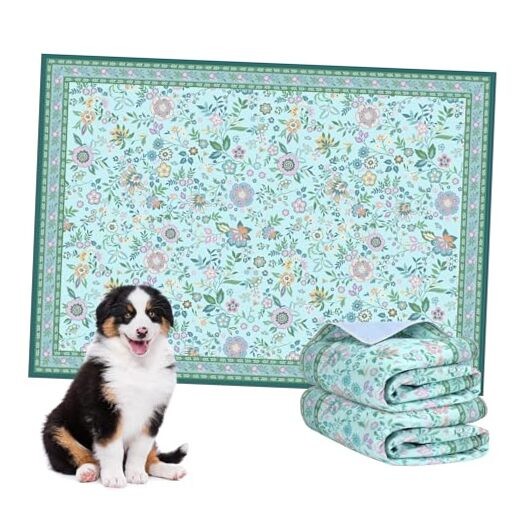 Washable Pee Pads for Dogs, 2 Pack Super 36*48 Inch(Pack of 2) Flowers