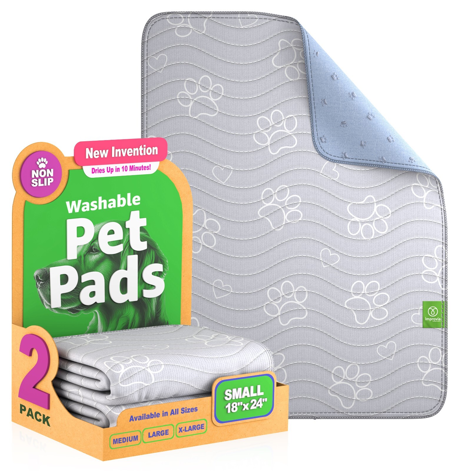Pack of 2 Reusable Puppy Pads 18″ x 24″ – Small