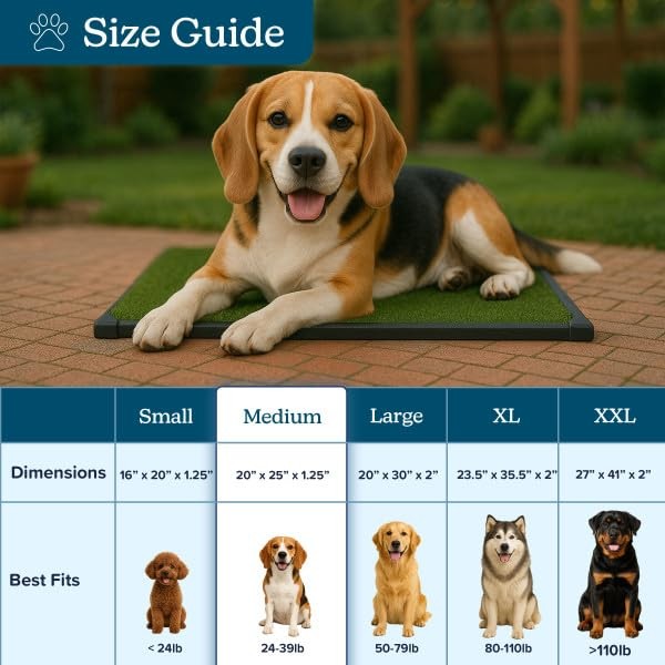 Artificial Grass Puppy Pee Pad for Dogs and Small Pets – 20×25 Inch, Reusable…