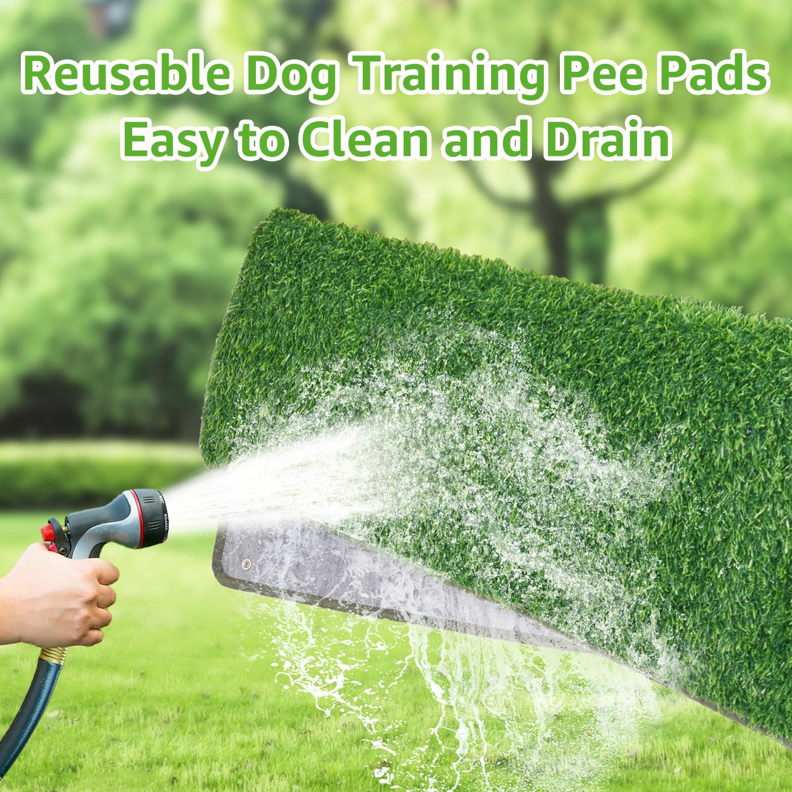Dog Grass Mat with Pad 39×31.49 Potty Tray for Patio Balcony Apartment