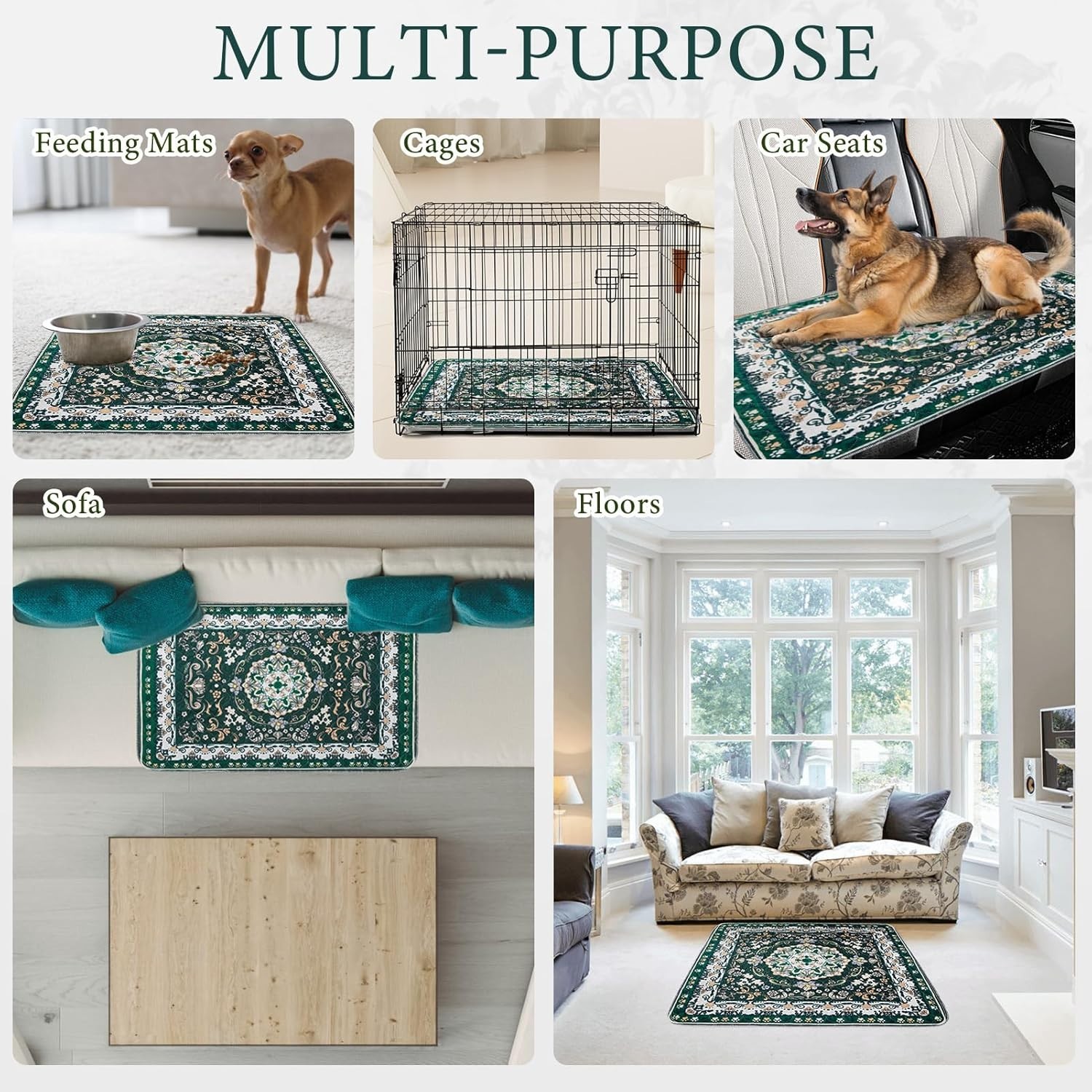 Eco-Friendly Washable Pet Pads – Vintage Floral, 18”x24”, Perfect for Training