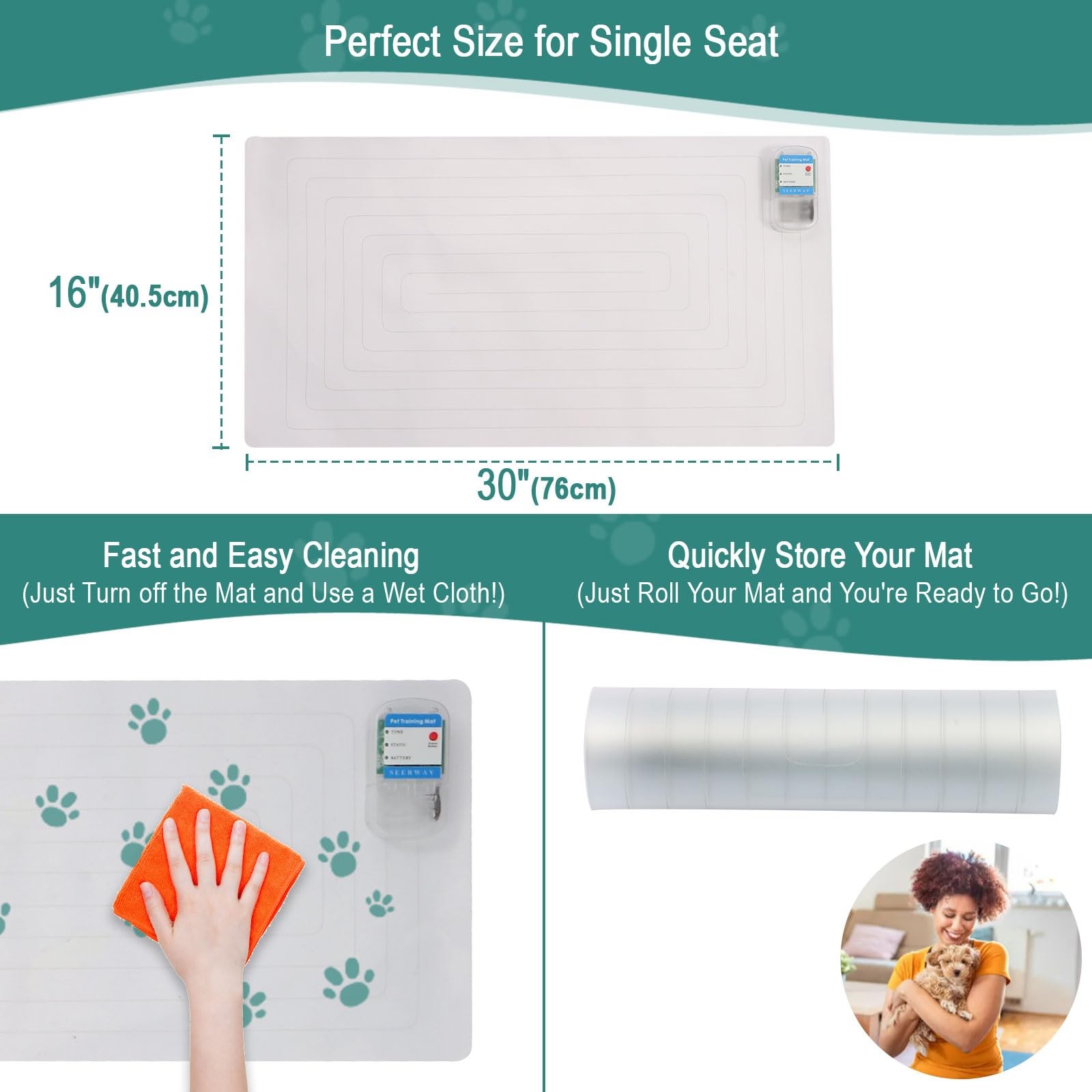 SEERWAY Scat Pet Shock Mat for Dog & Cat: 3 30″x 16″ Medium, Transparent
