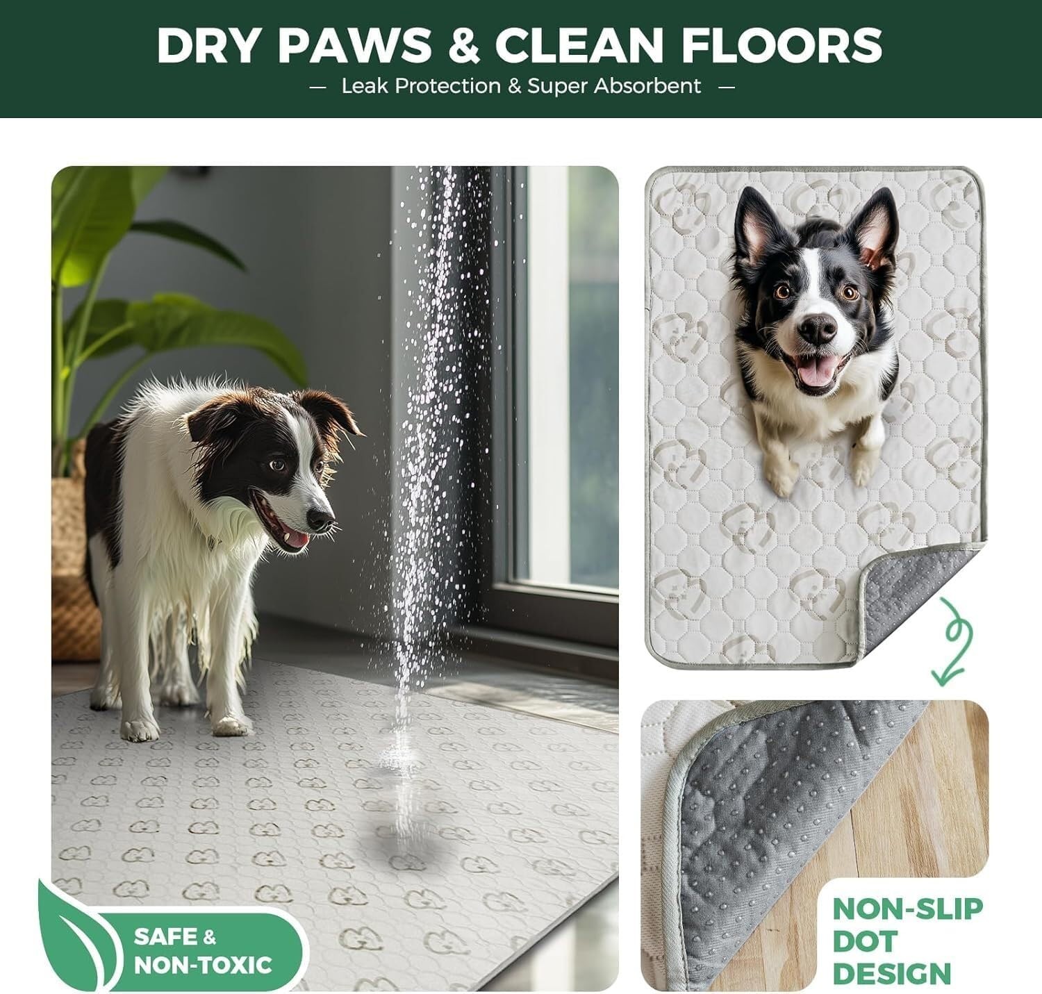 FXW Dog Pet Super Absorbent Washable Pee Pad 63″x63″ Square for 8 Panel 24″ Pen
