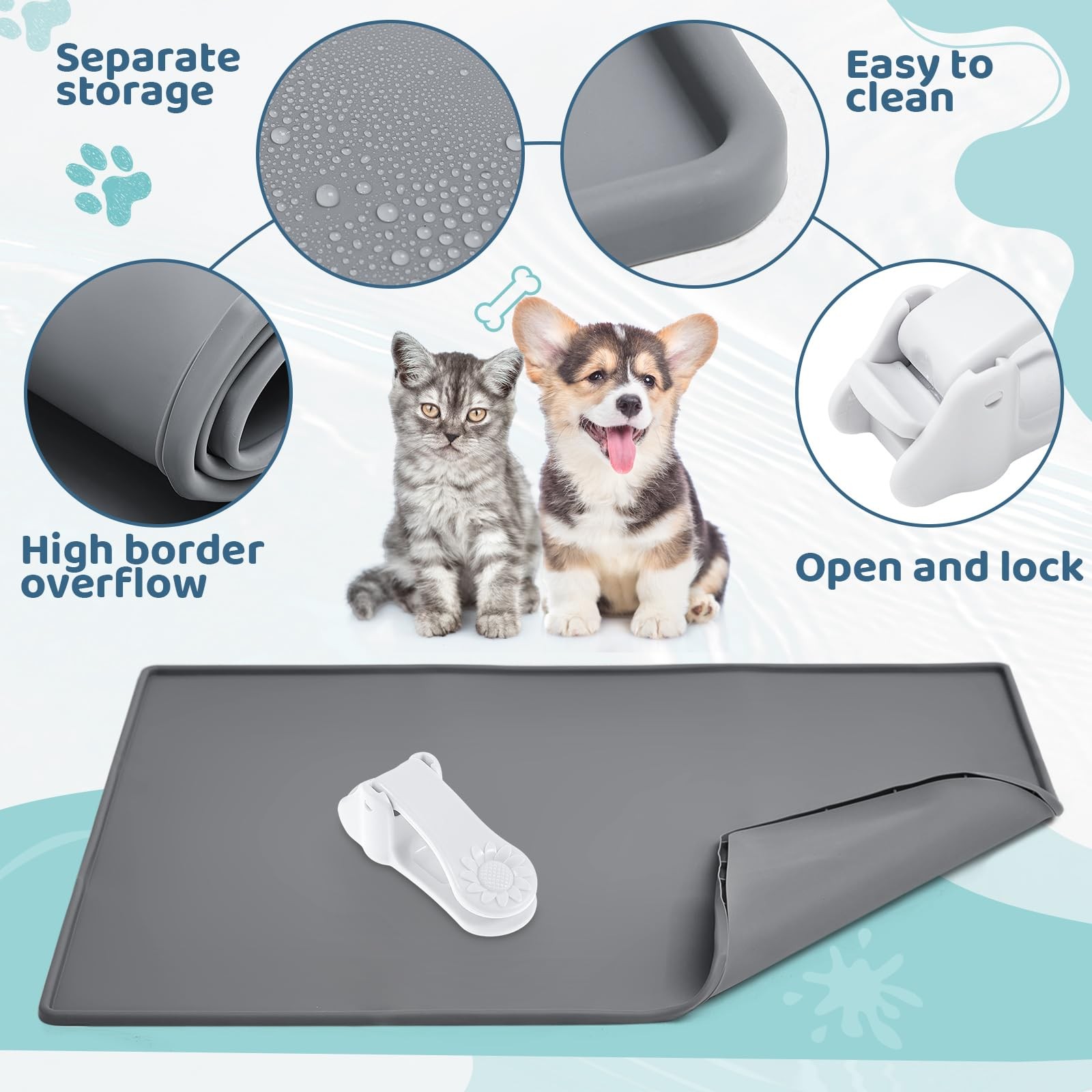 1 Dog Pee Pad Holder Puppy Pad Tray 30 x 24 Inches Silicone Dog Potty Tray No…
