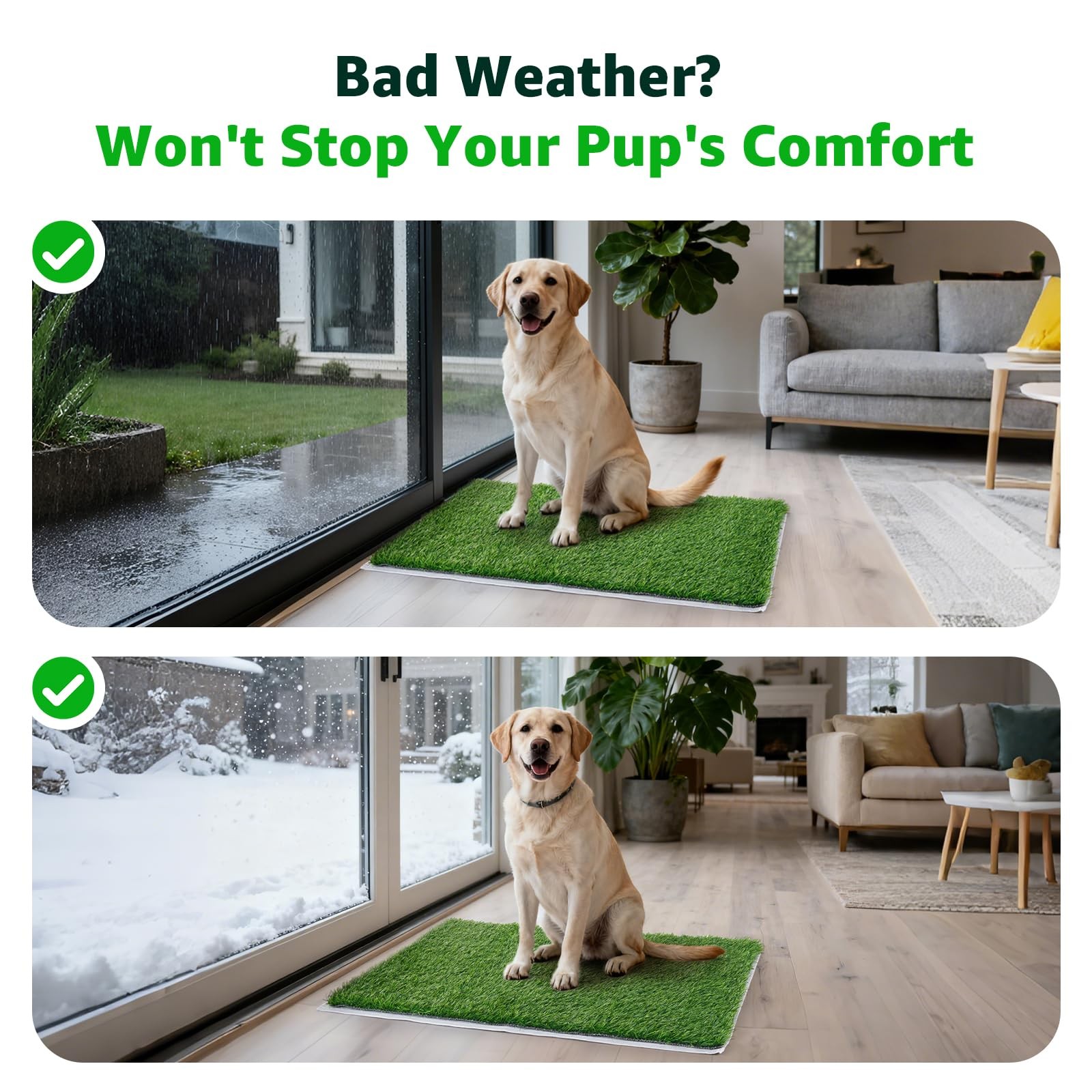Artificial Grass Pad for Dogs Potty: 39X24.4 Inches Fake Grass for Dogs Puppy…