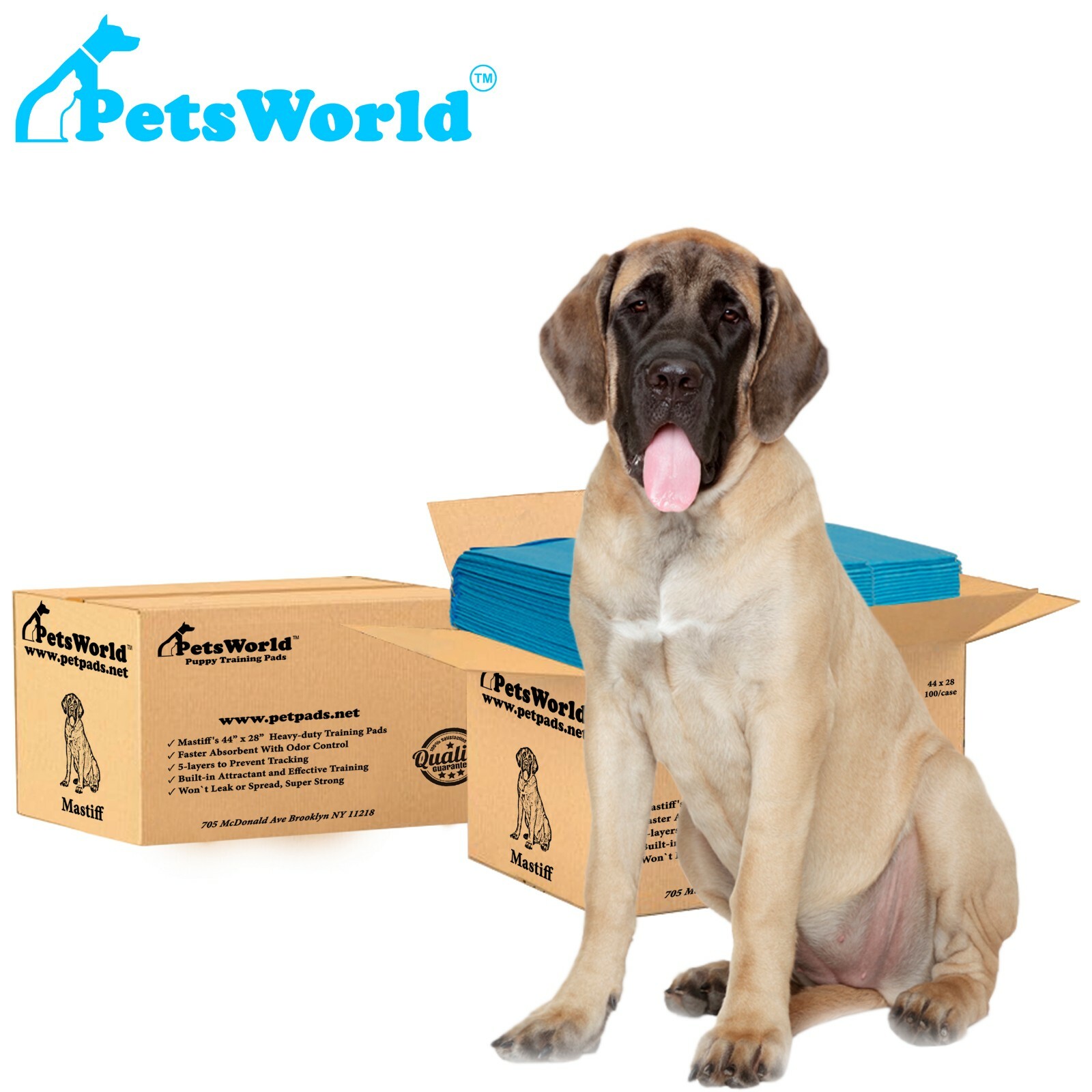 PETSWORLD Mastiff’s Massive Training Giant Pads, 28×44 inch, Case 200