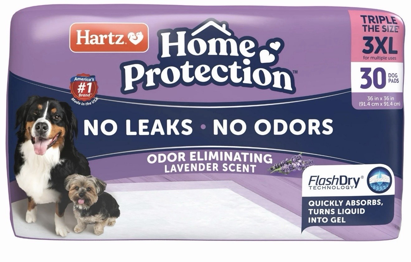 Hartz Home Protection Super Absorbent Odor 3XL 36 x 36 (30 Count), Lavender