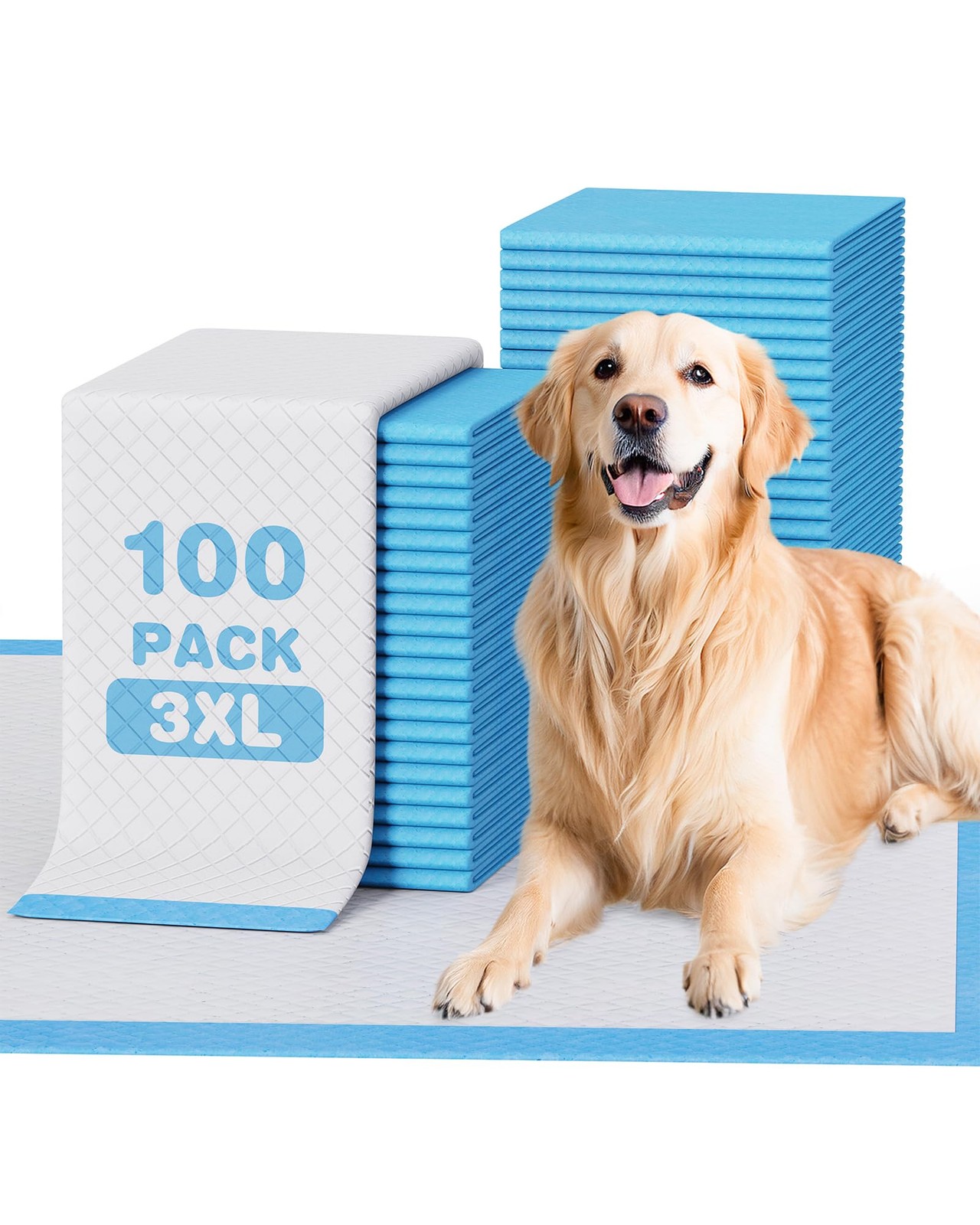 Dog Pee Pads Extra Large 36″x36″,100 Pack 3X-Large Super Absorbent Pet Traini…