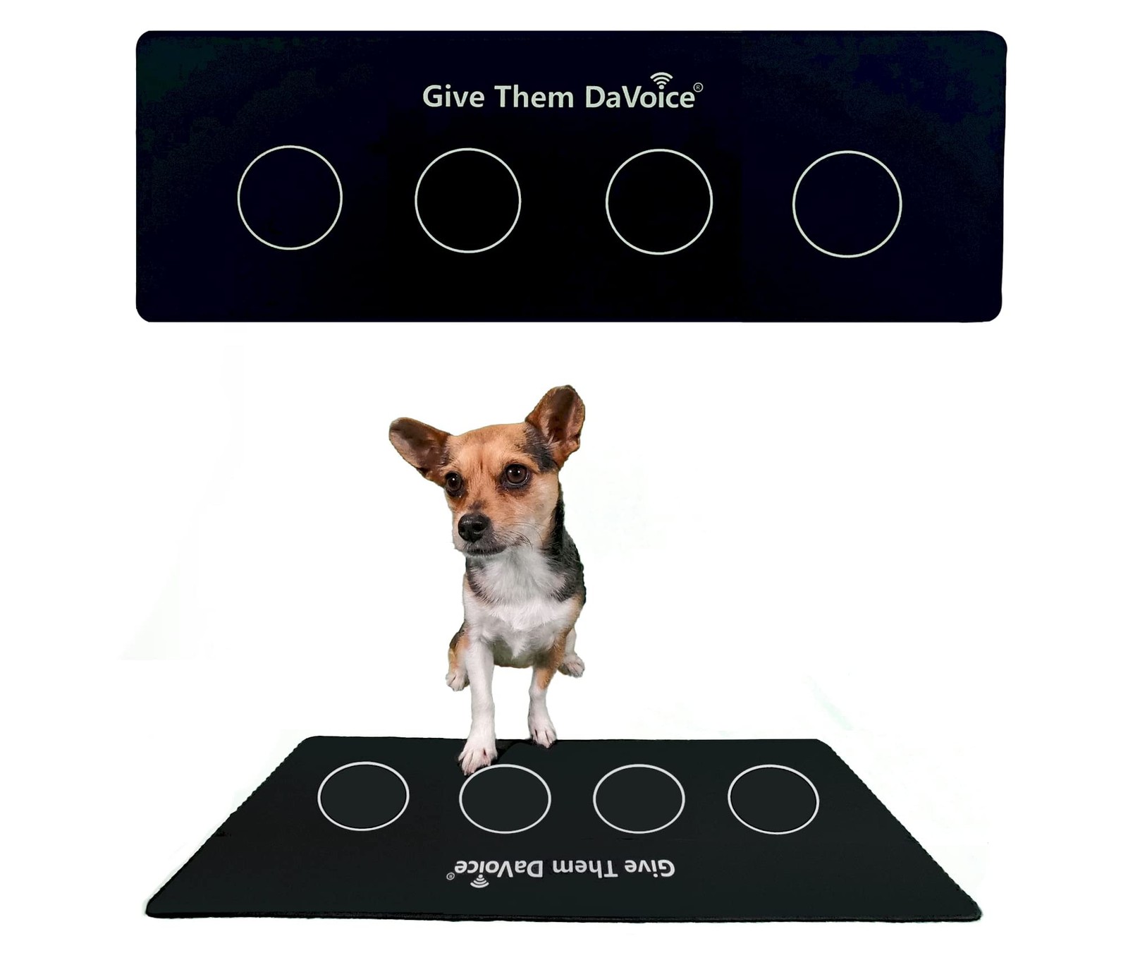 DaVoice Dog Button Mat (4 Placements) for 8″ x 24″, Black