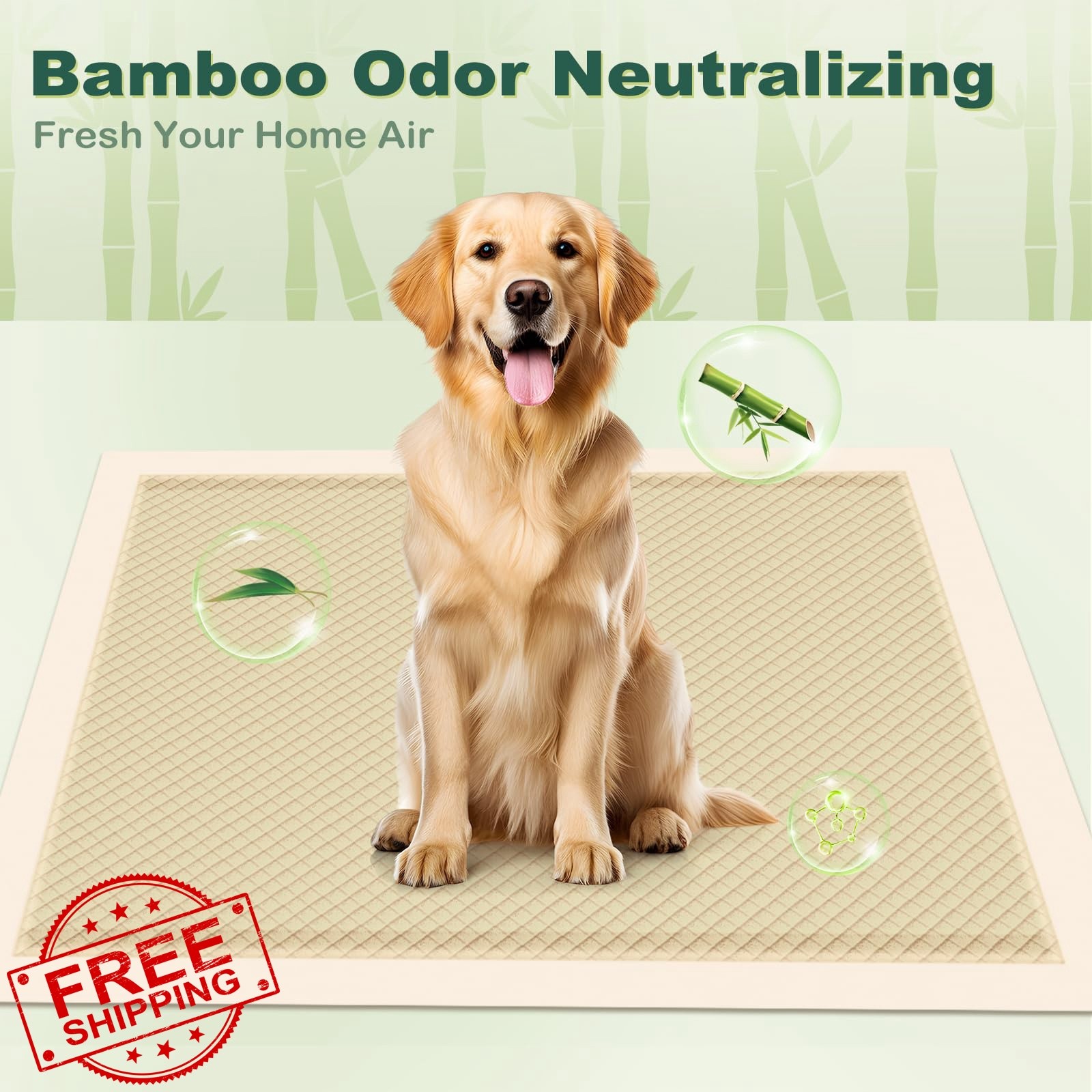 MIZOK XL Dog Pee Pads 28×34 Bamboo 30 Count