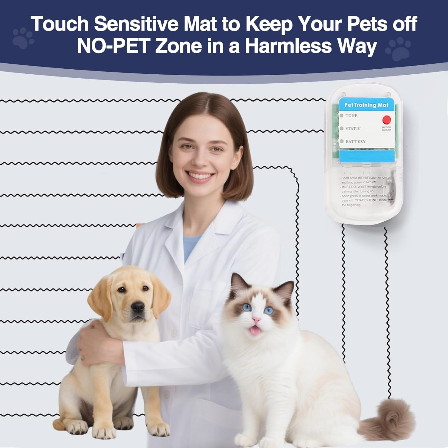 Scat Shock Mat for Dogs and Cats Indoor, Pet Shock Mats for Training Pets, Elect