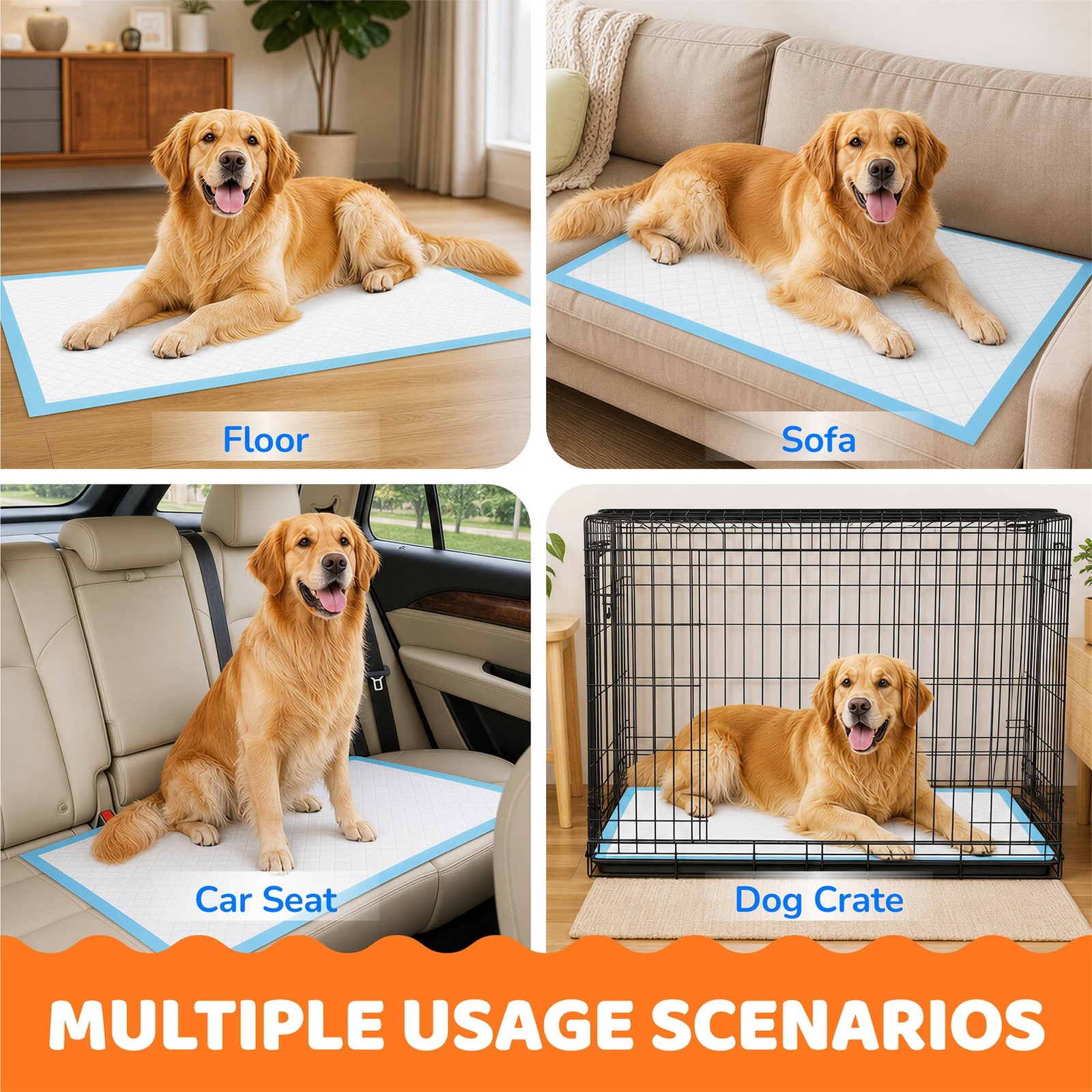 JOINPADS 100 Pack Puppy Pads Extra Large 28″x34″, Super Absorbent Pee Pads fo…