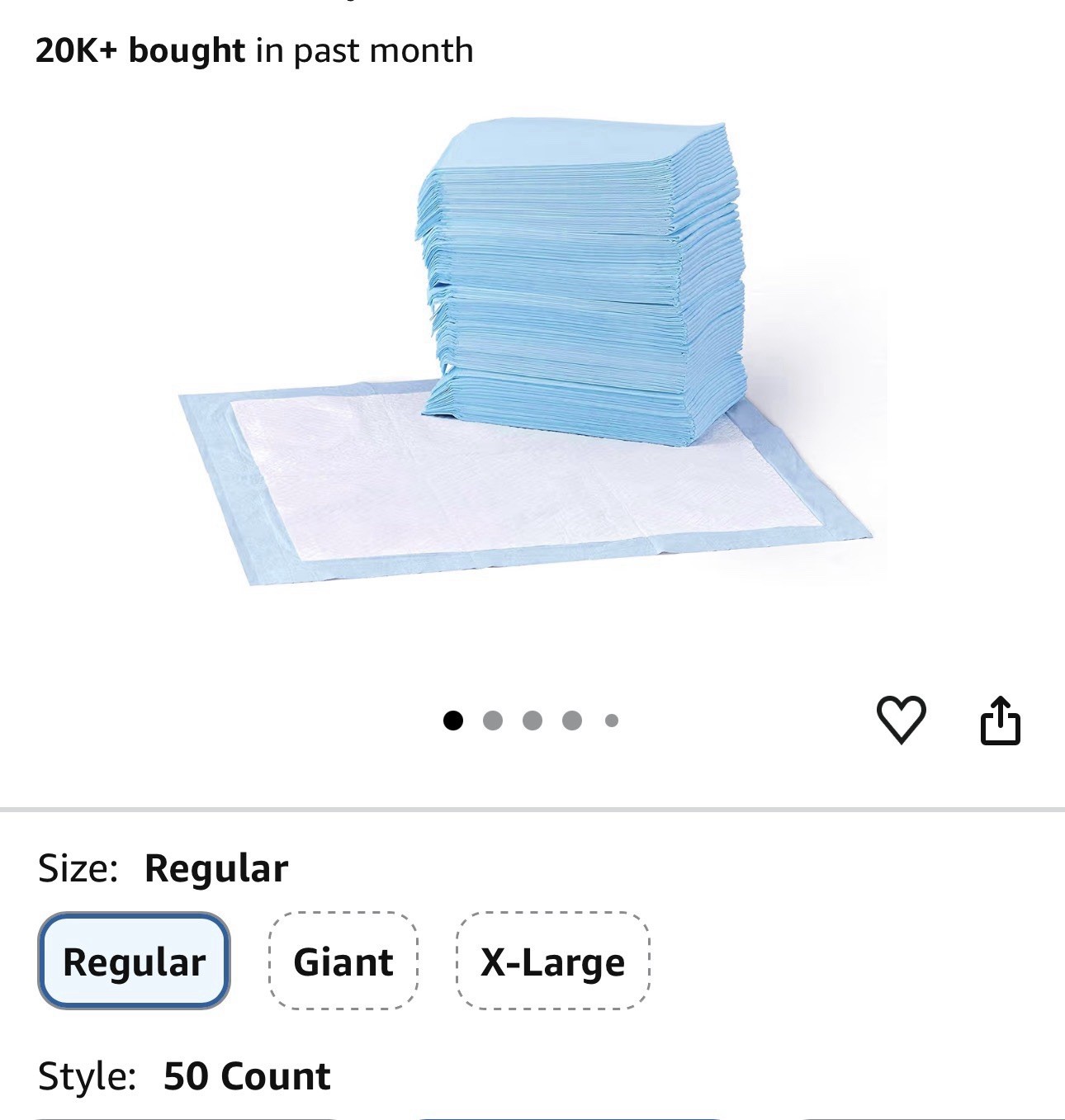 Amazon Basics Dog Training Pads, Regular Model, 50 Count
