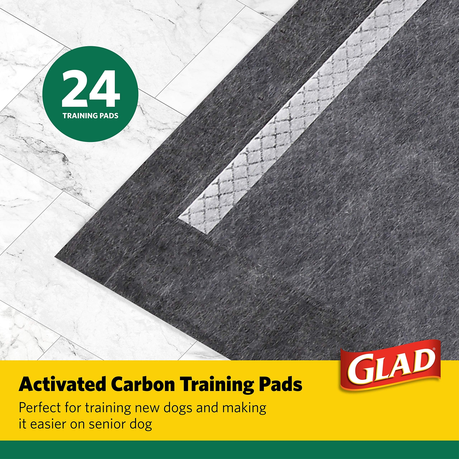 Glad for Pets Activated Carbon XL Puppy Training Pads 48 Count 30 x 36 Inches