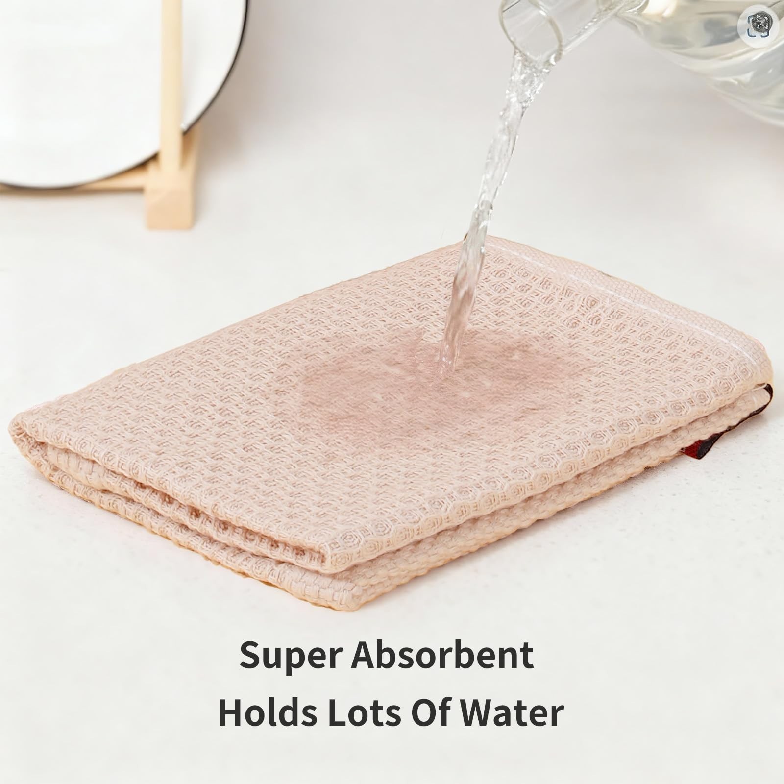 Cotton Dish Towels 6 Pack,12×12 Inch – Super Absorbent, Quick-Dry & Reusab
