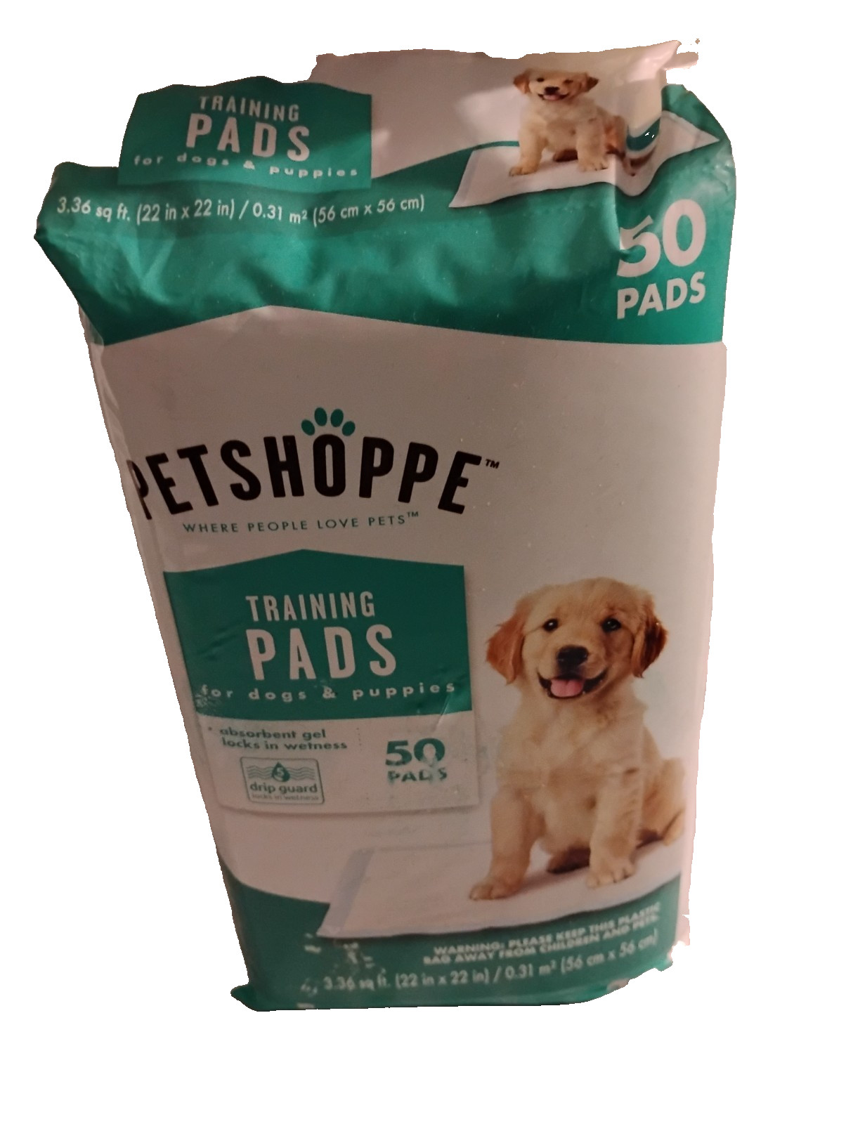 Petshoppe Training Pads For Dogs & Puppies 50 Pads 22 in x22 in