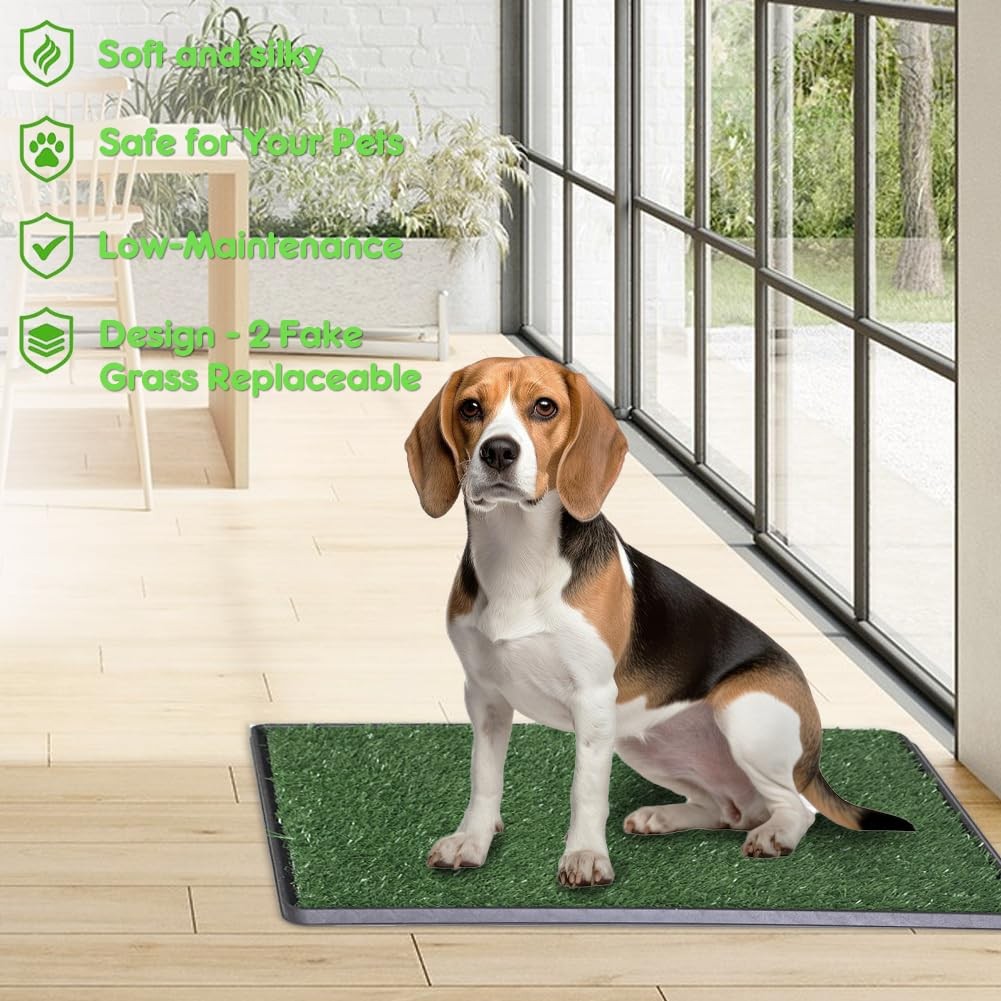 Reusable Training Pad Potty 2Pack Replaceable Artificial Grass Dog Patio