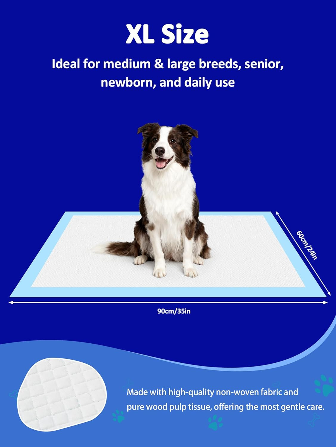 Dog Training XL Extra Large Pad 35’’ X 32’’, Leak-Proof 6-Layer Pet Potty Traini