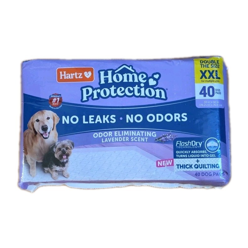 Hartz Home Protection Odor Eliminating Dog Pads, XXL (Lavender Scent) – 40 Count