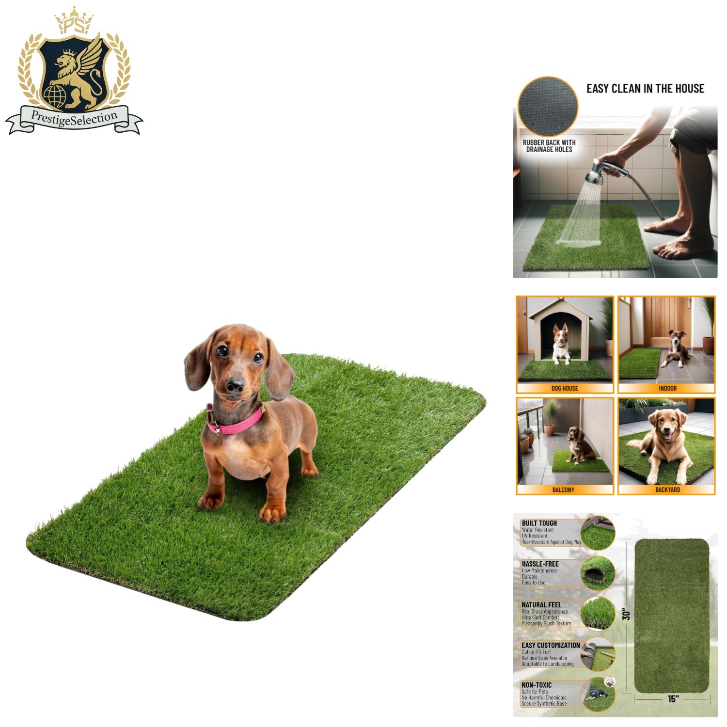 Durable 15″ x 30″ Dog Pee Pad – Reusable Indoor & Outdoor Training Solution