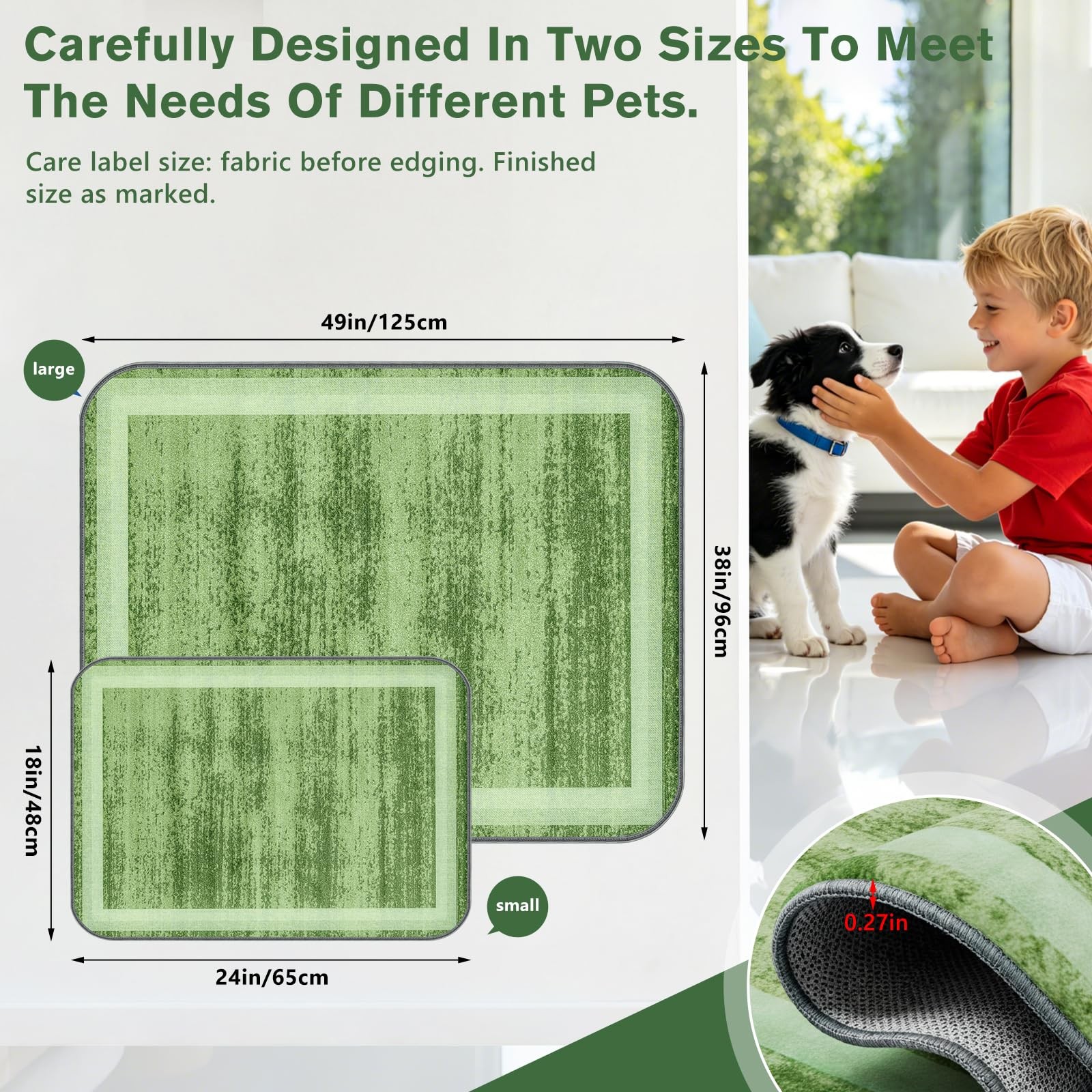 Washable Pee Pads for Dogs and Cats, 2 Pack Absorbent Thick Reusable Training…